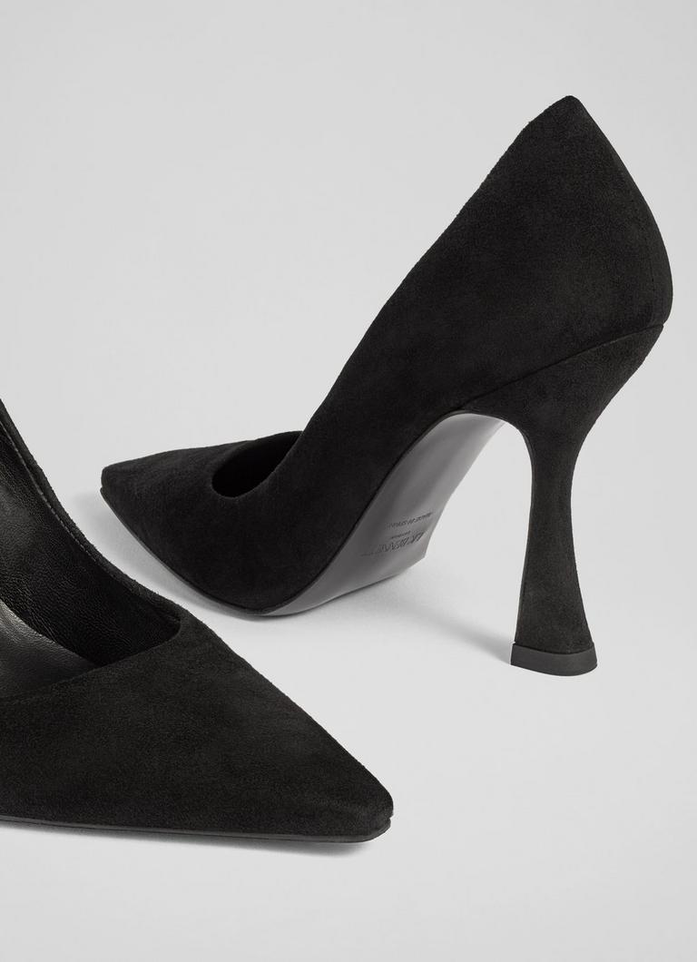 Dazzle Black Suede Flared Heel Courts blackfriday L.K.Bennett London