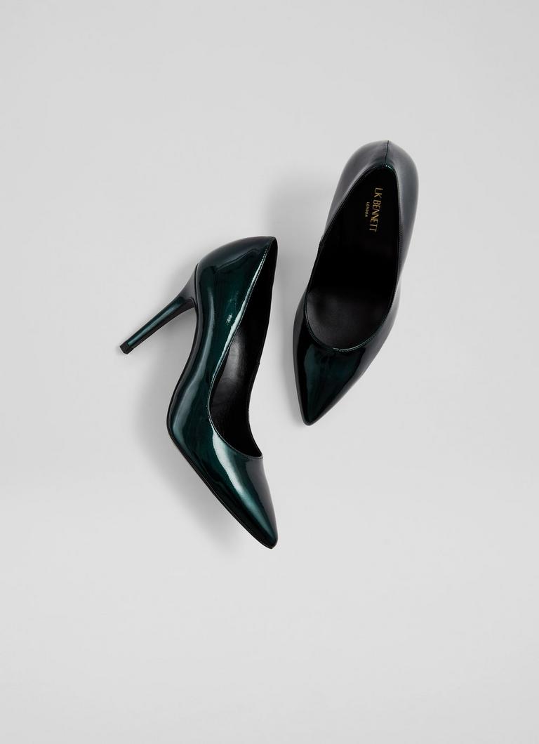 Green patent leather 2024 pumps