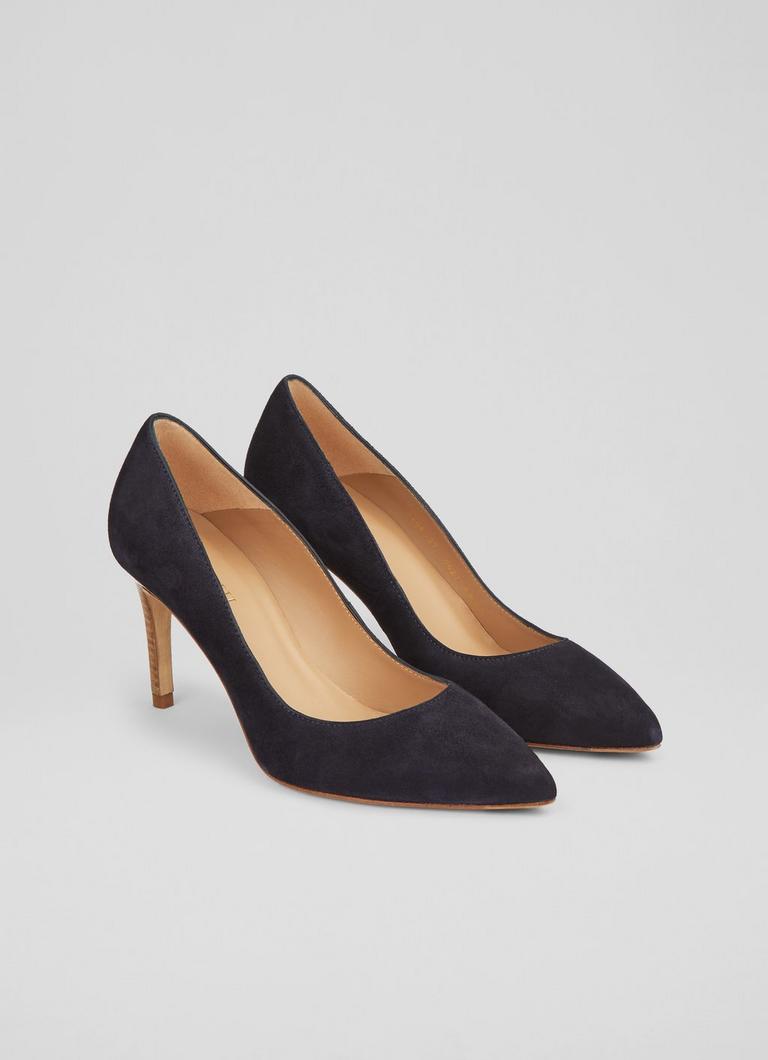 Suede pointed toe pumps sales