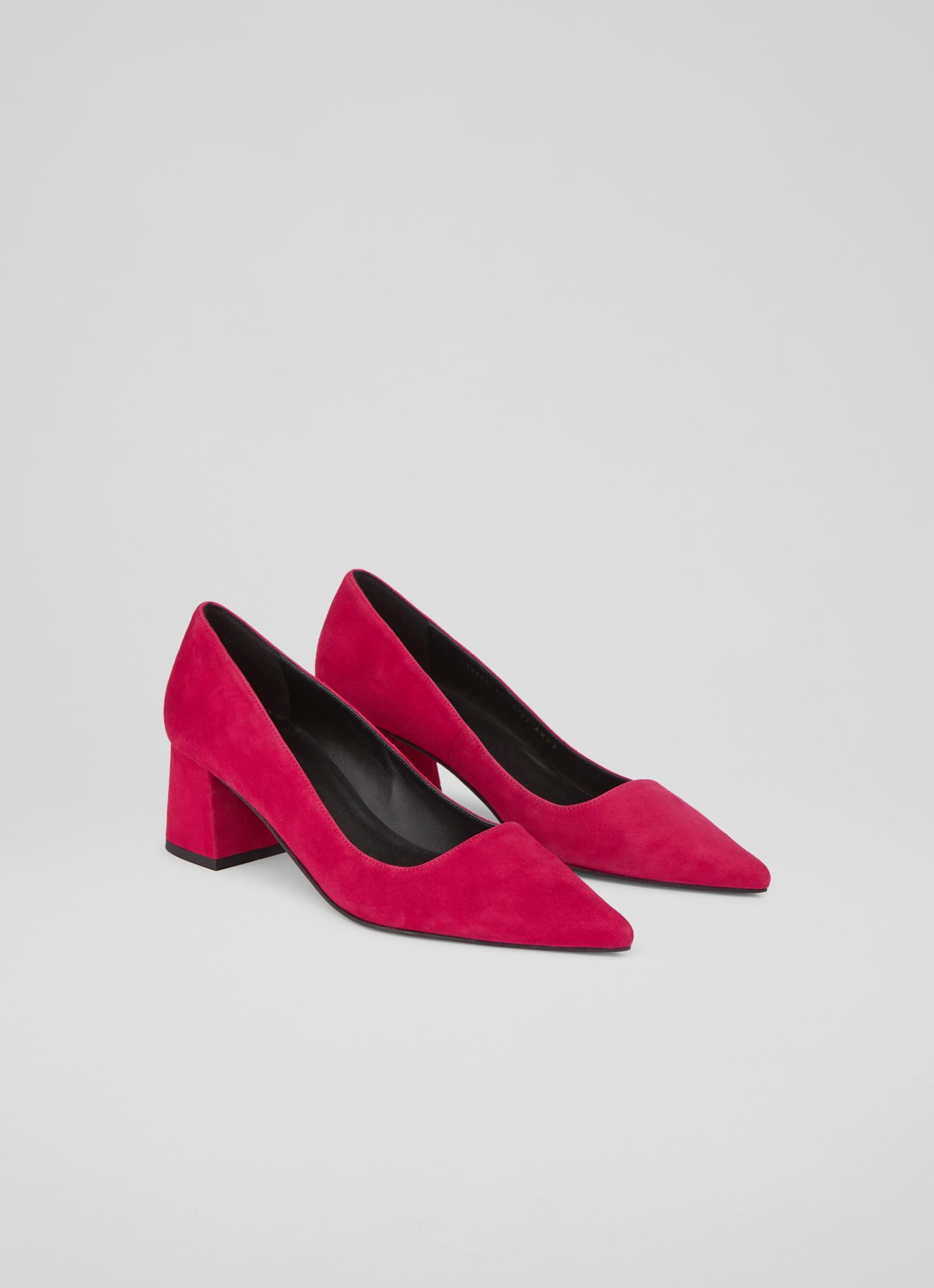 Sloane Pink Suede Block Heel Courts blackfriday