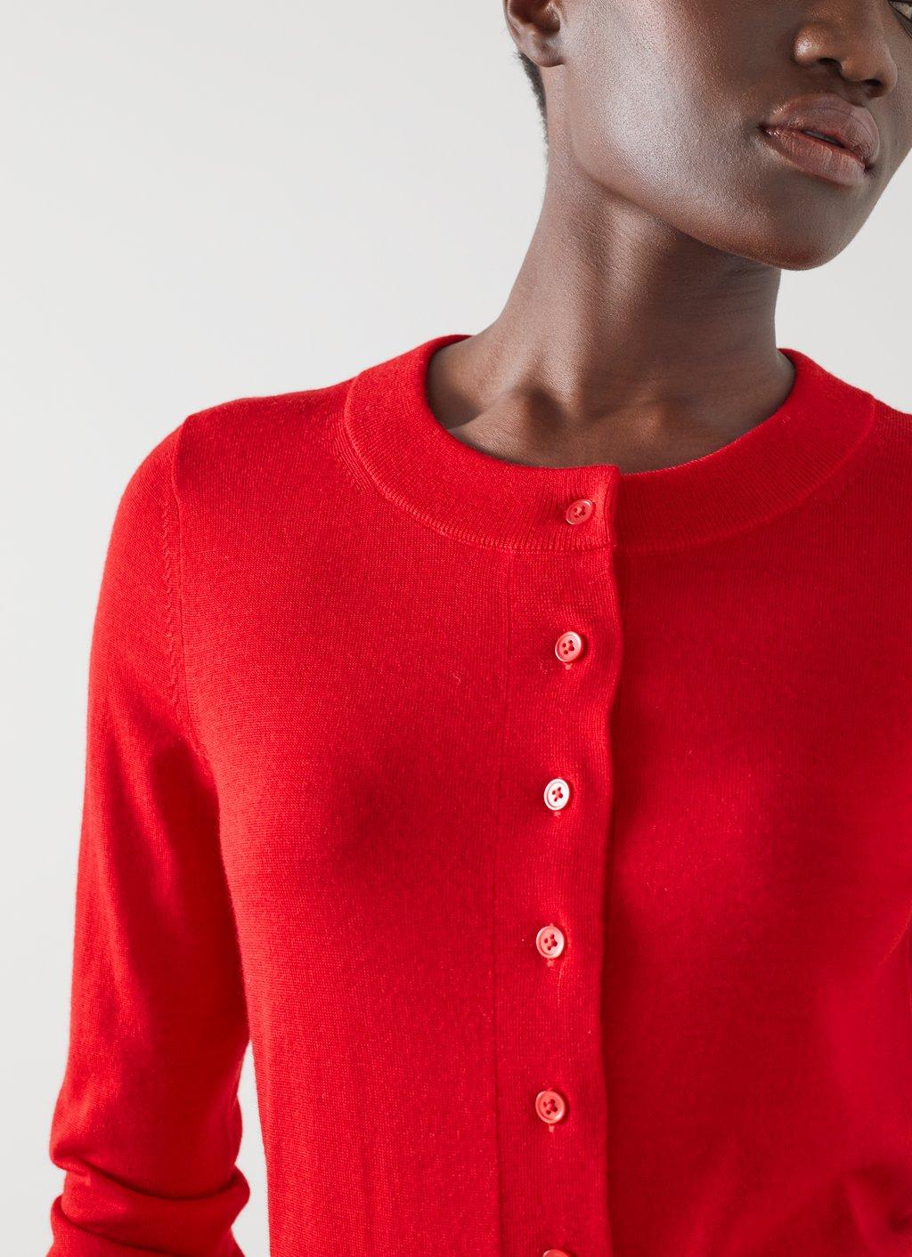 Connie Red Sustainably Sourced Merino Wool Cardigan | Clothing |  Collections | L.K.Bennett, London