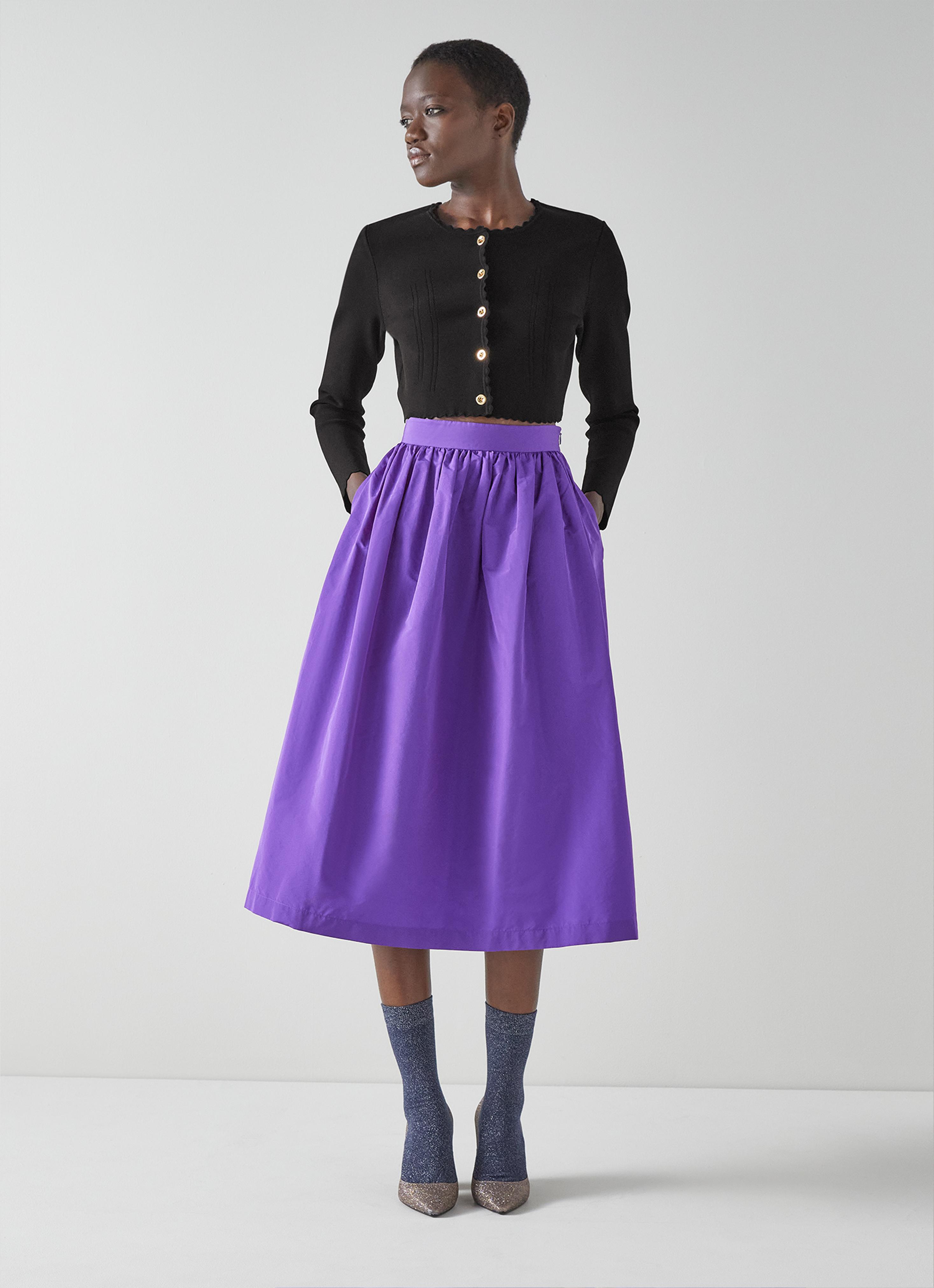 Hilary Scallop Edge Black Knitted Cardigan | LK Bennett