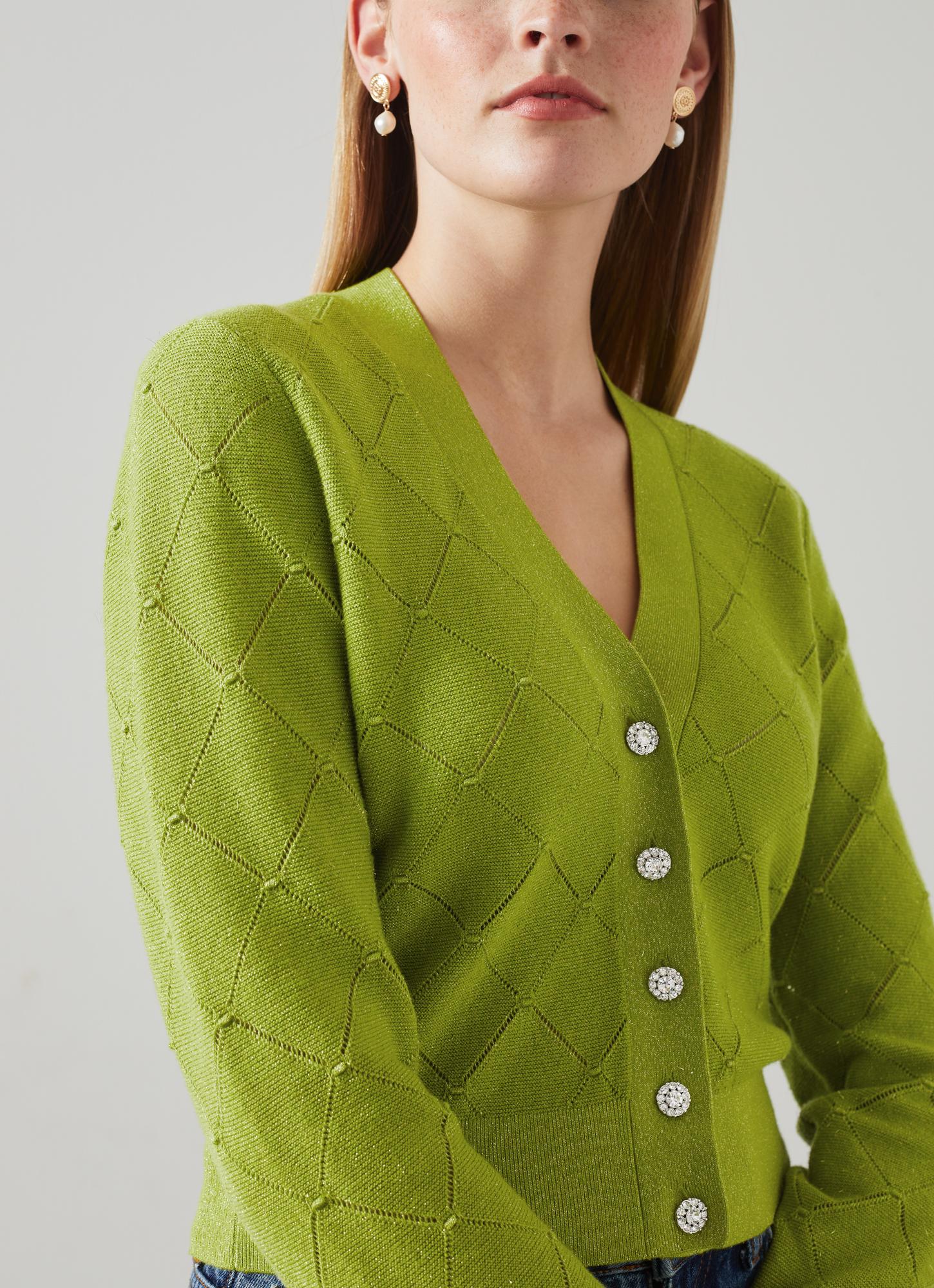 ENNOY 【グリーン】ボタンカーディガン　S ENNOY BUTTON CARDIGAN カーディガンGREEN Lサイズ