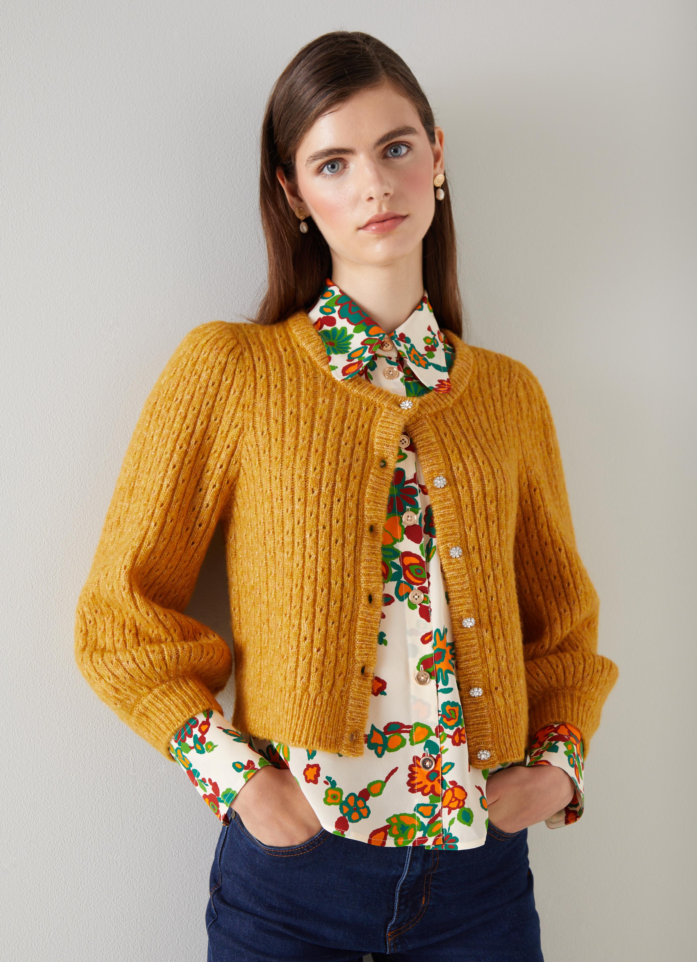 トップス GOLDEN  KNIT CARDIGAN Nora Golden Fluffy Wool-Blend Cardigan | blackfriday | L.K.Bennett