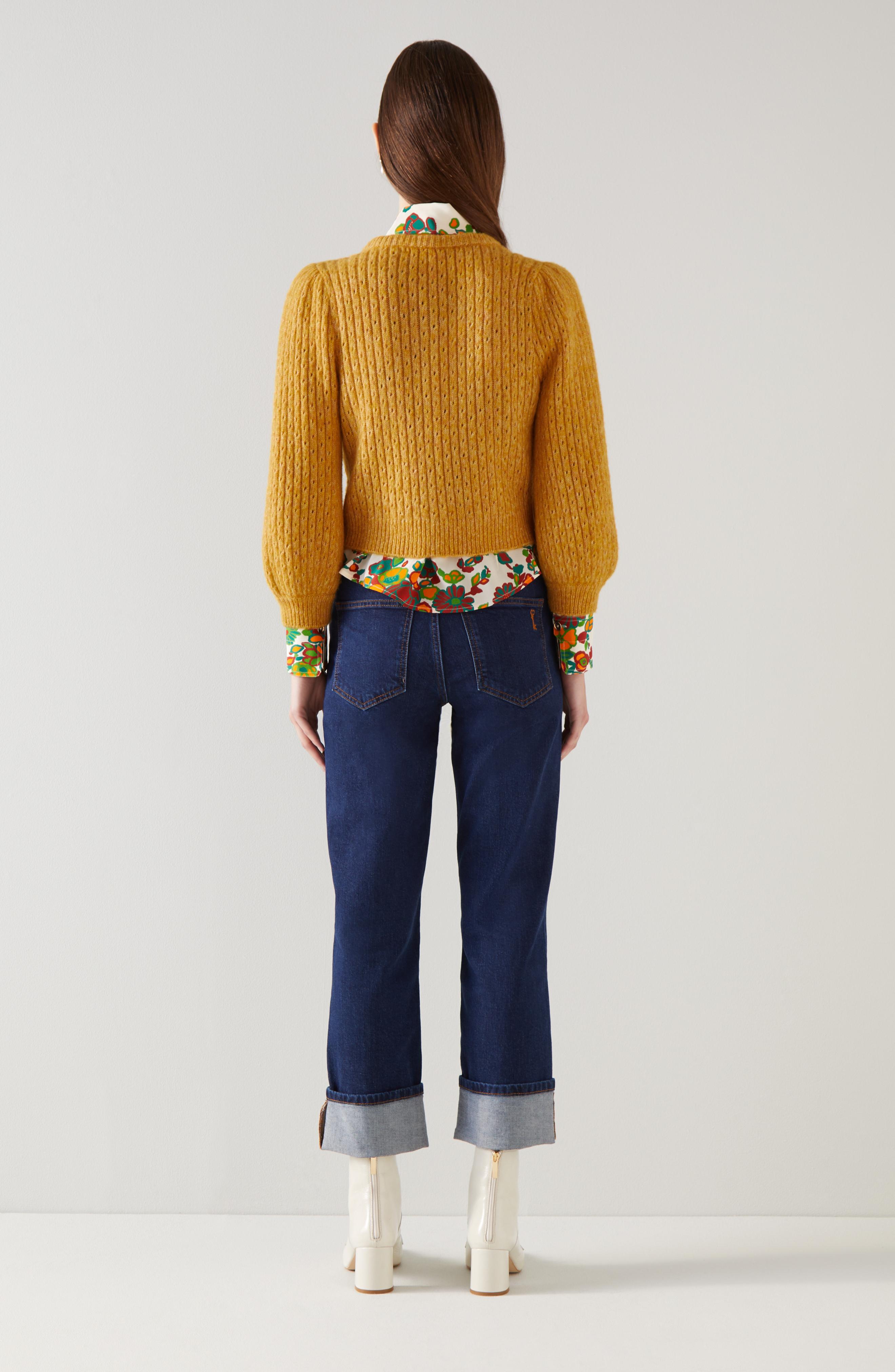 Nora Golden Fluffy Wool-Blend Cardigan | blackfriday | L.K.Bennett