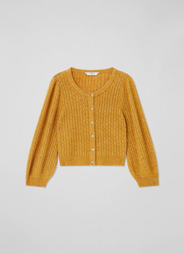 Nora Golden Fluffy Wool-Blend Cardigan | blackfriday | L.K.Bennett Nora Golden Fluffy Wool-Blend Cardigan | blackfriday | L.K.Bennett