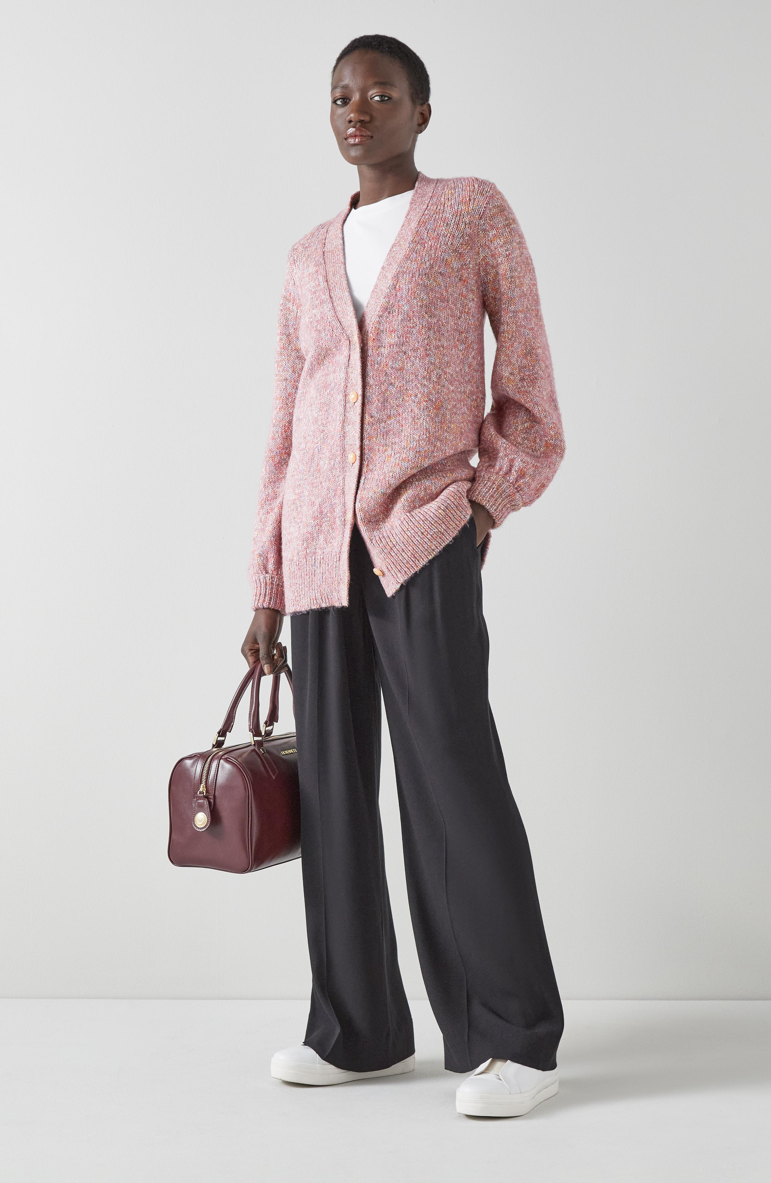 Rosy Pink Cotton-Blend Long Cardigan | blackfriday | L.K.Bennett