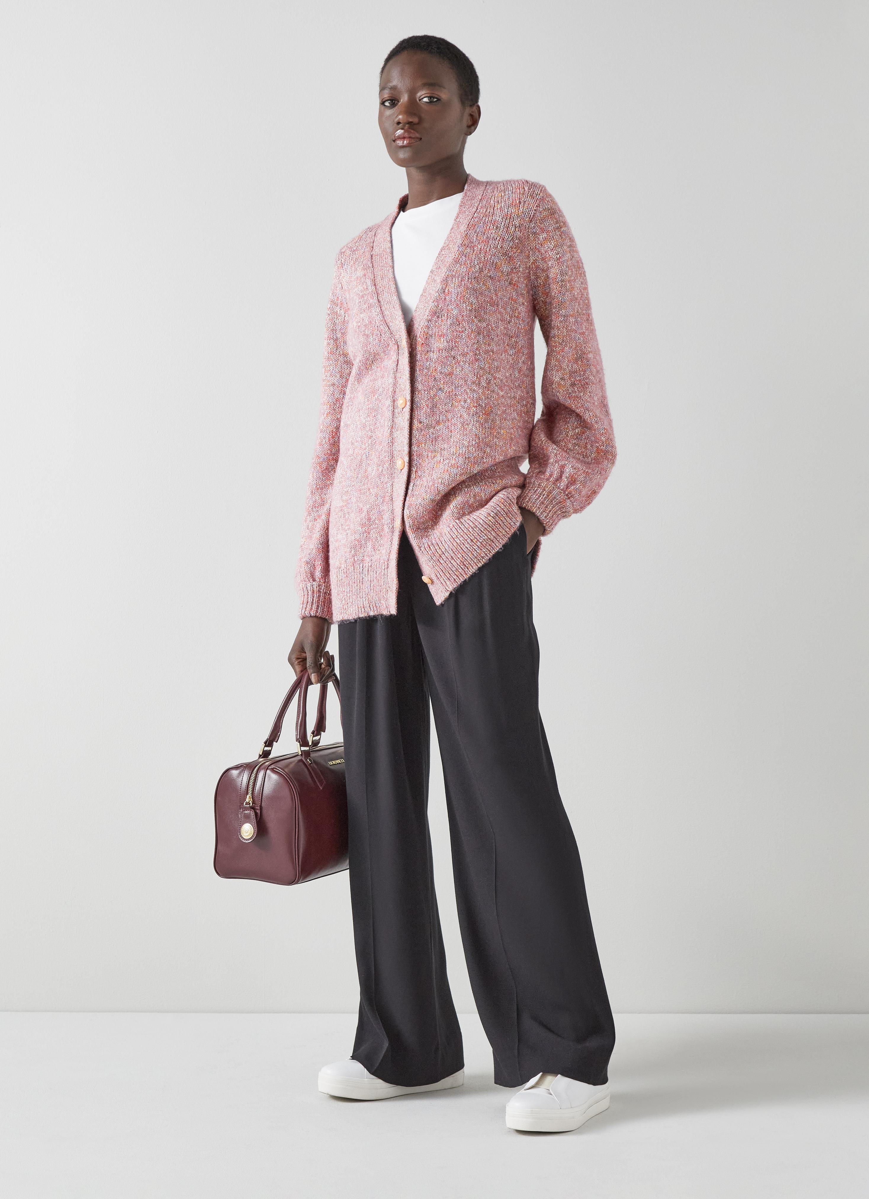 Rosy Pink Cotton-Blend Long Cardigan | blackfriday | L.K.Bennett