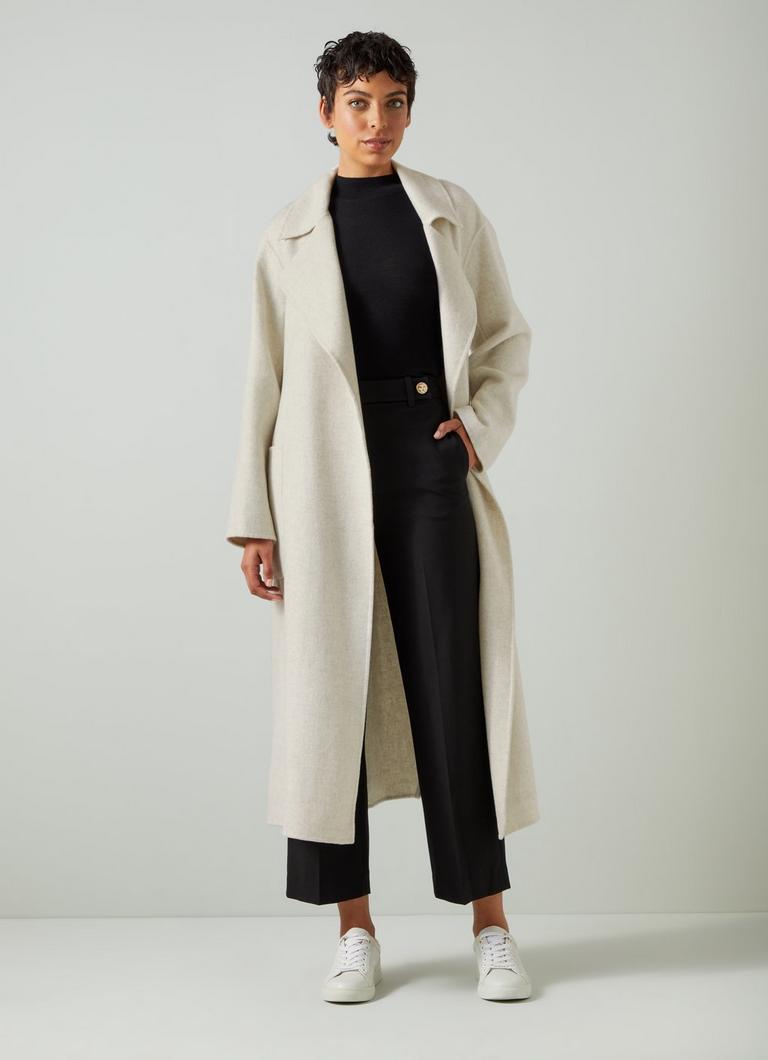 Anderson Double Faced Coat Cream Wool Coat LK Bennett