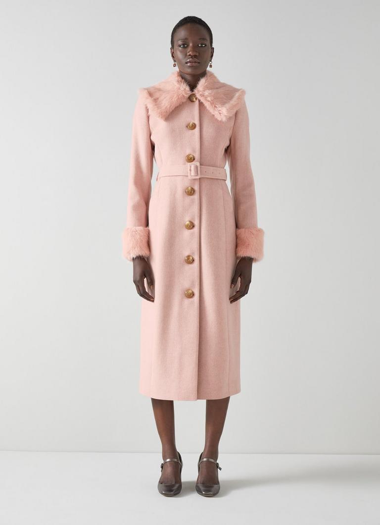 Bryony Pink Italian Recycled Wool Coat