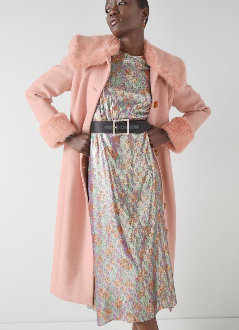 Bryony Pink Italian Recycled Wool Coat Coats and Boots L.K