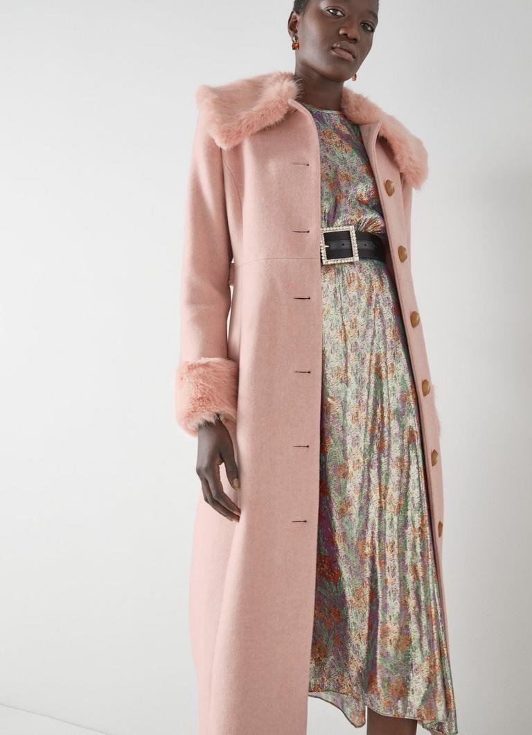 Lk bennett pink coat deals