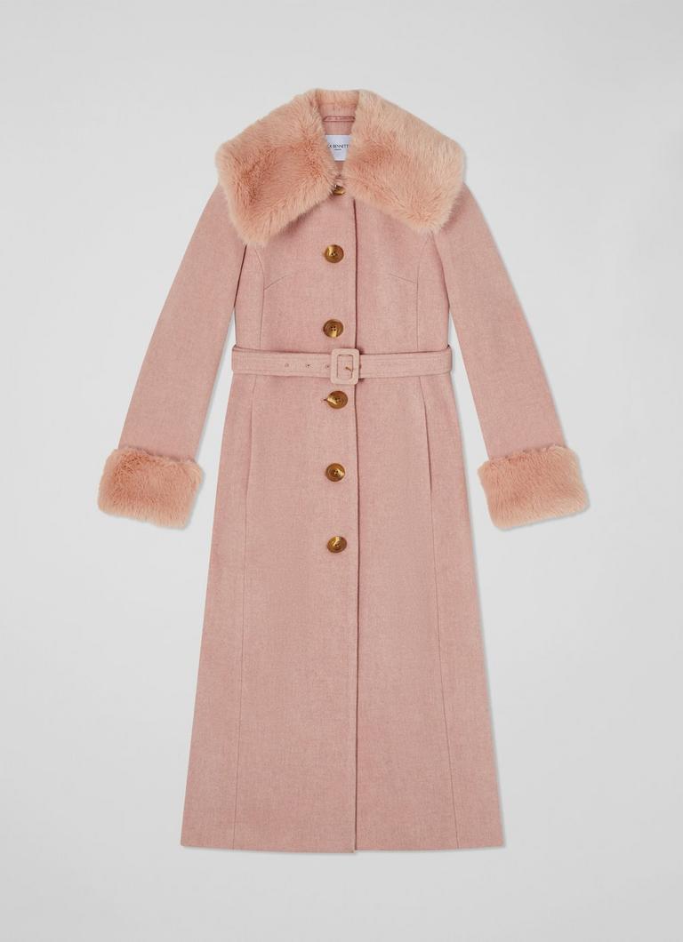 Bryony Pink Italian Recycled Wool Coat Coats and Boots L.K