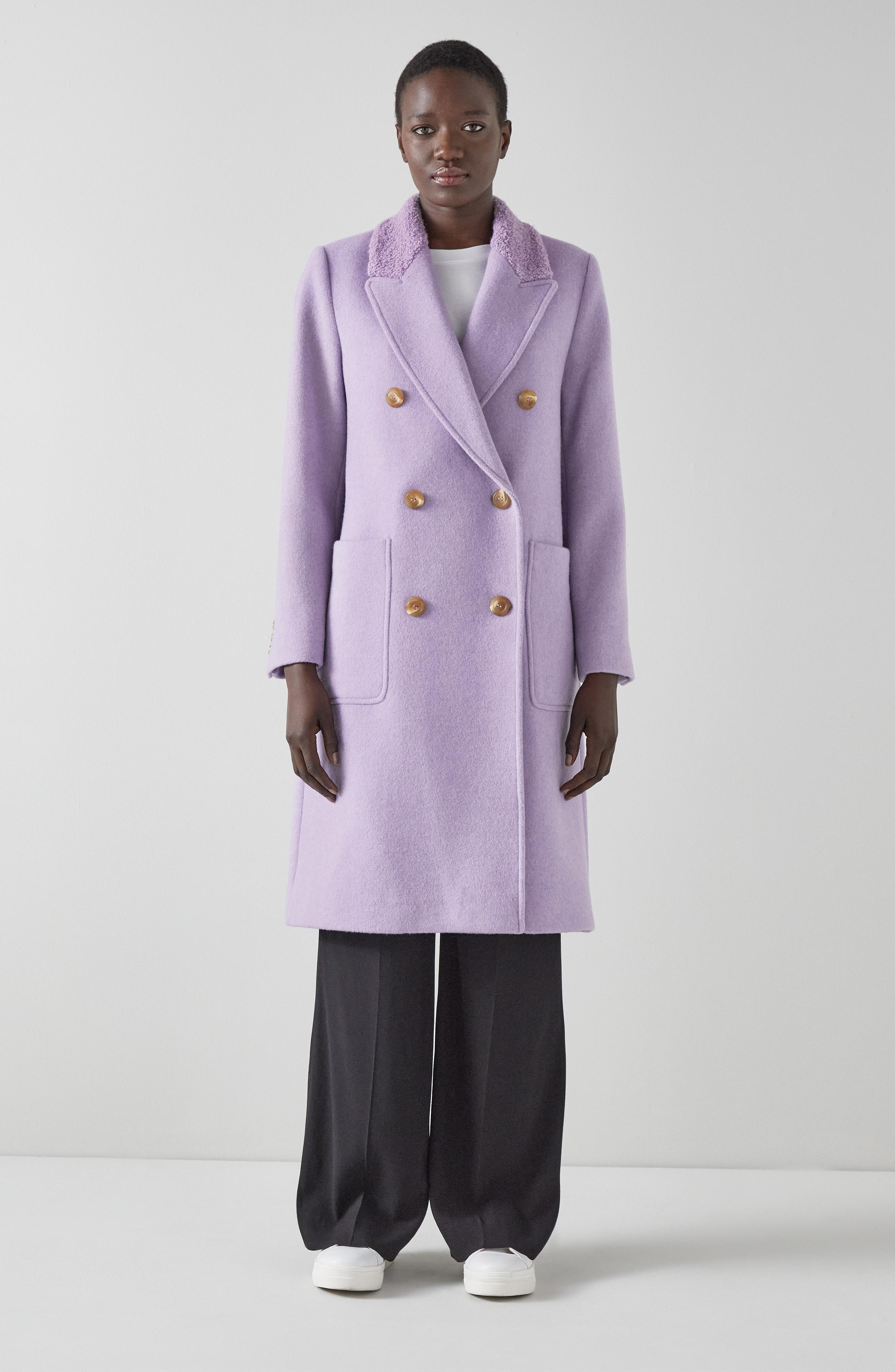 Lilac wool coat best sale