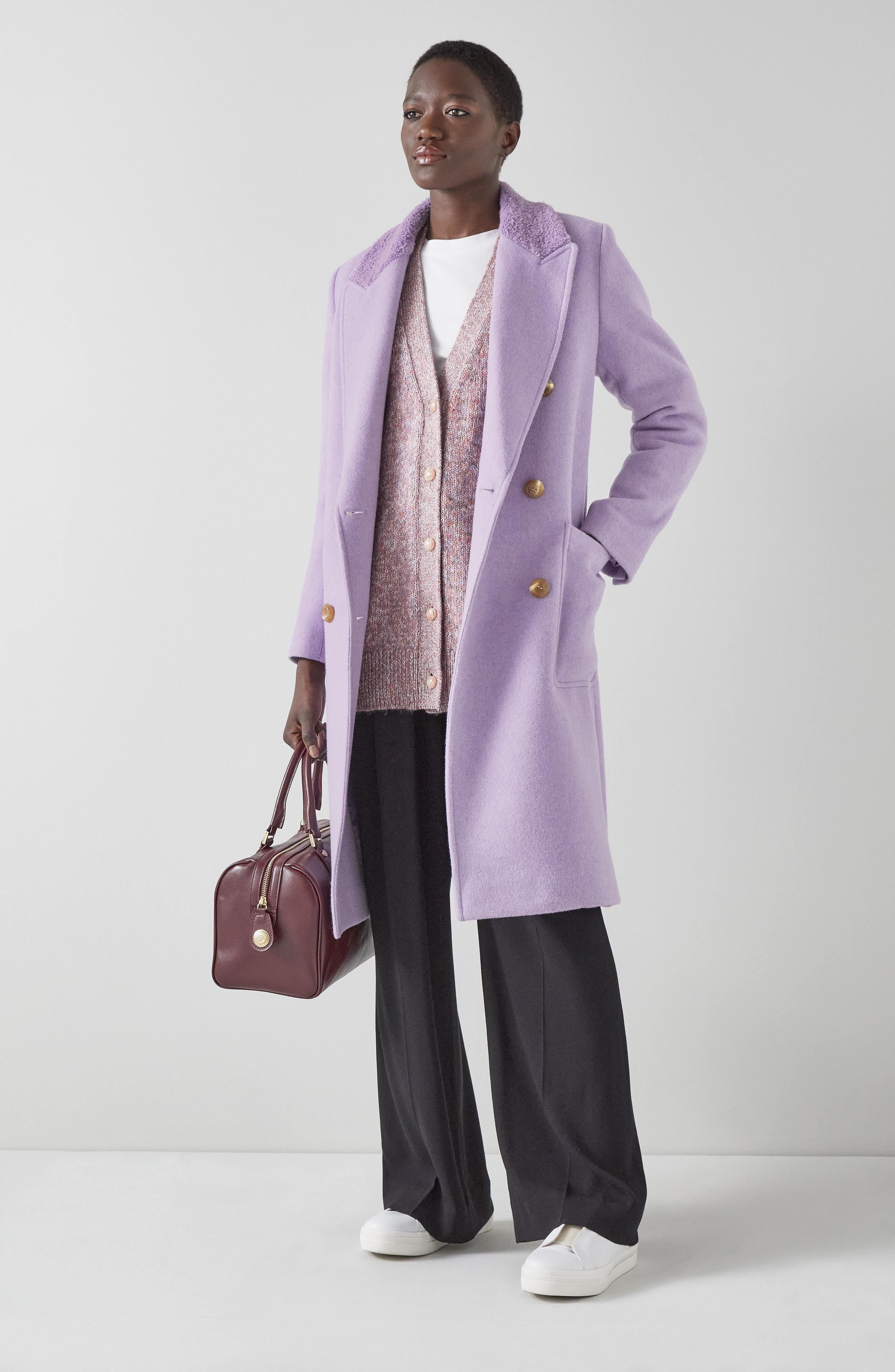 Elodie Lilac Italian Recycled Wool Coat Coats and Boots