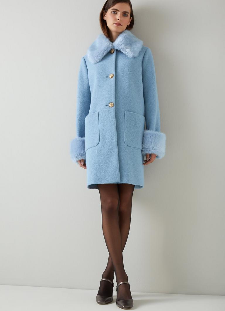 Powder blue wool coat online