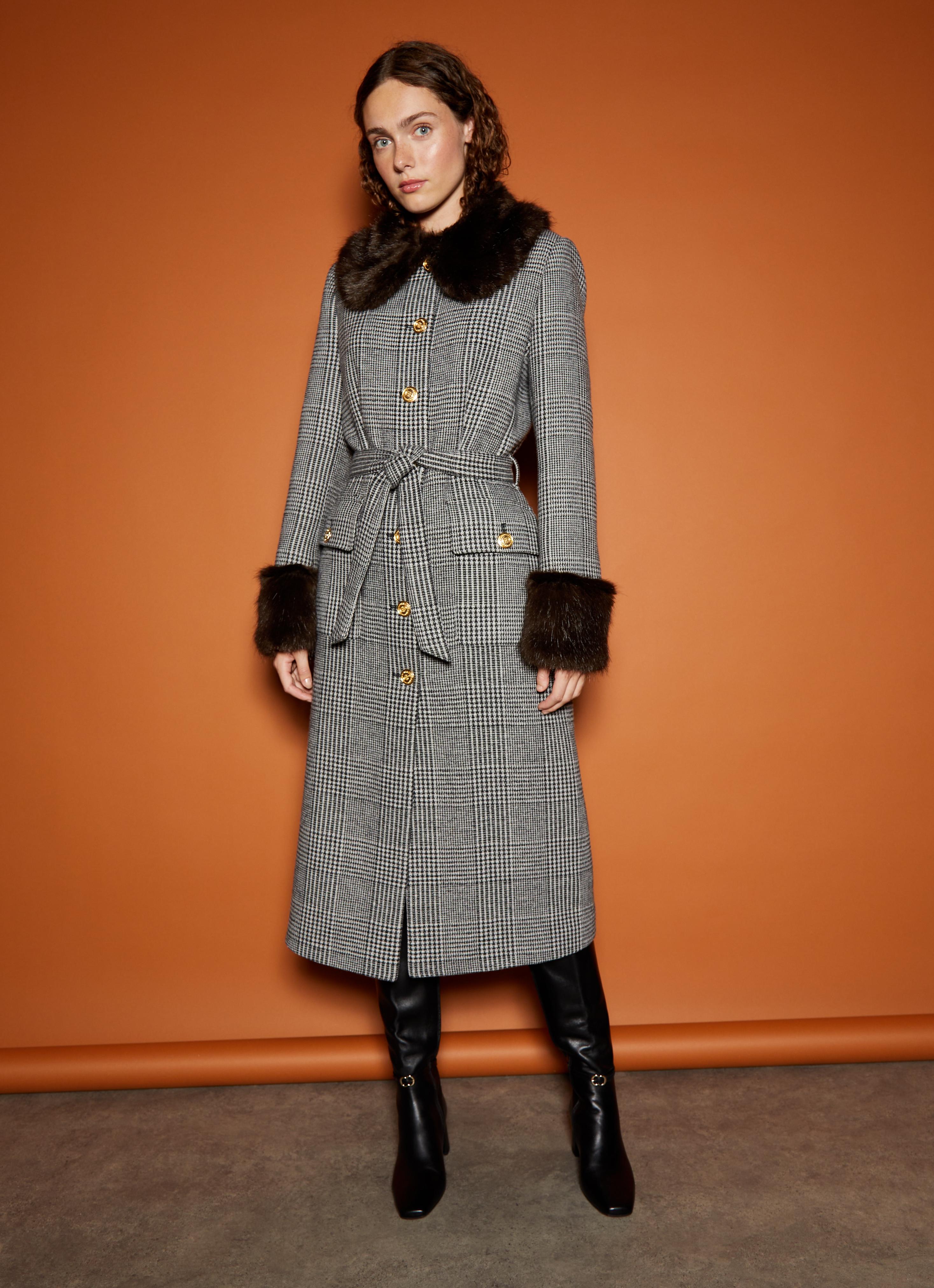 Lottie Black And White Prince Of Wales Check Coat | As Seen On 