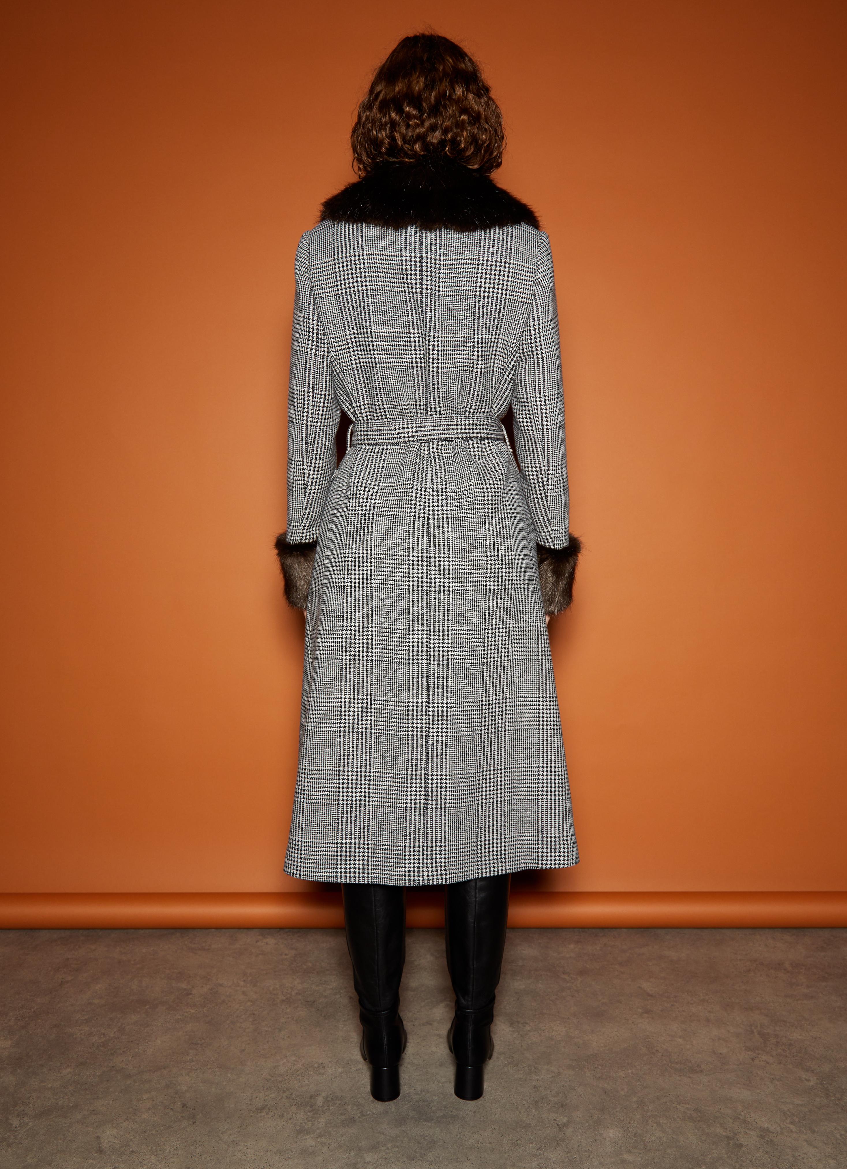 Lottie Black And White Prince Of Wales Check Coat | As Seen On