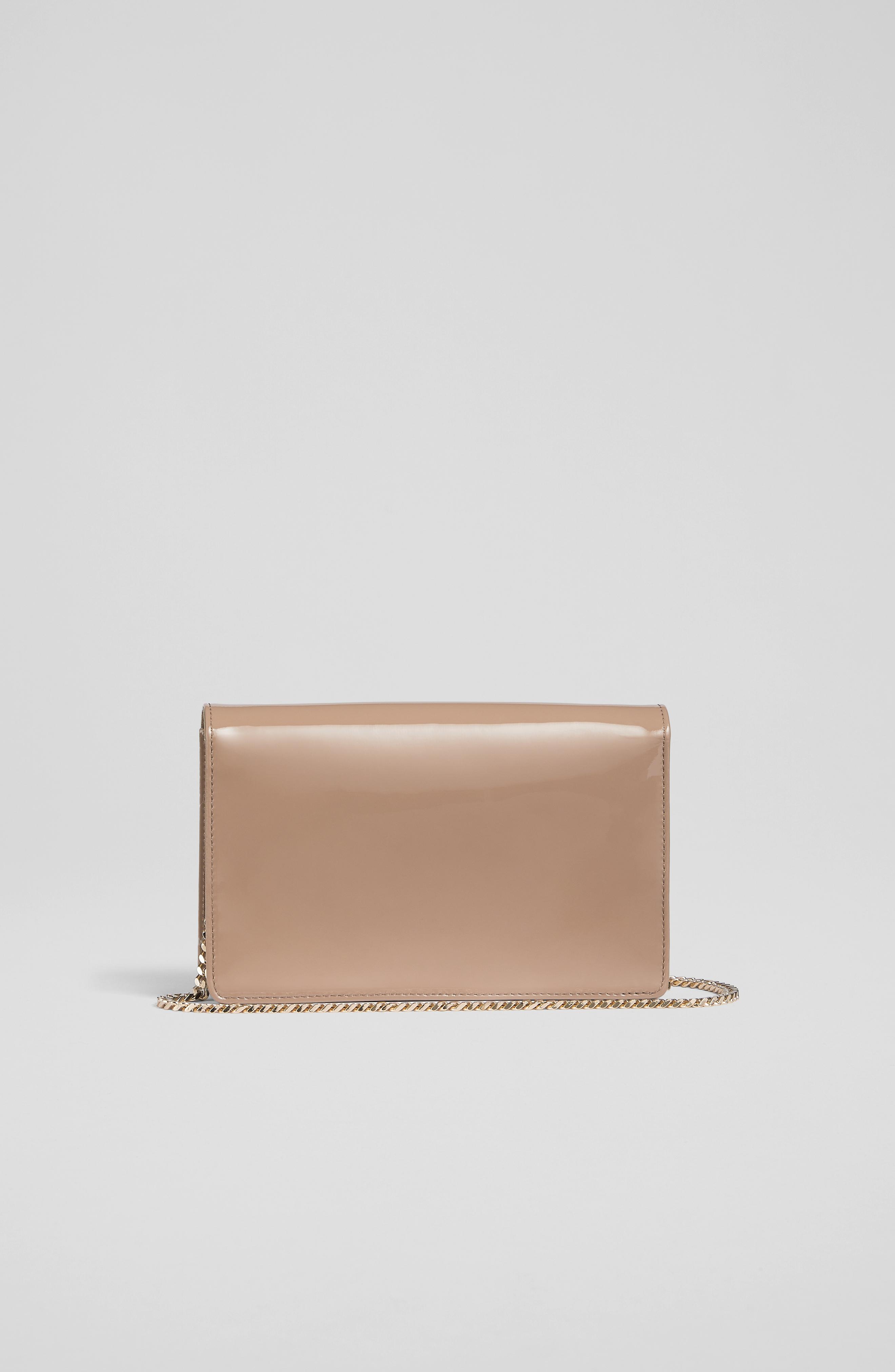 Cici Dark Taupe Patent Leather Clutch Bag blackfriday