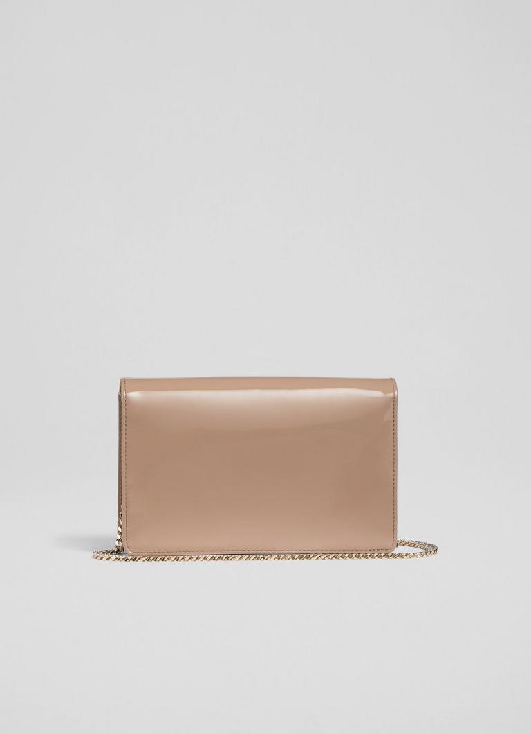Cici Dark Taupe Patent Leather Clutch Bag