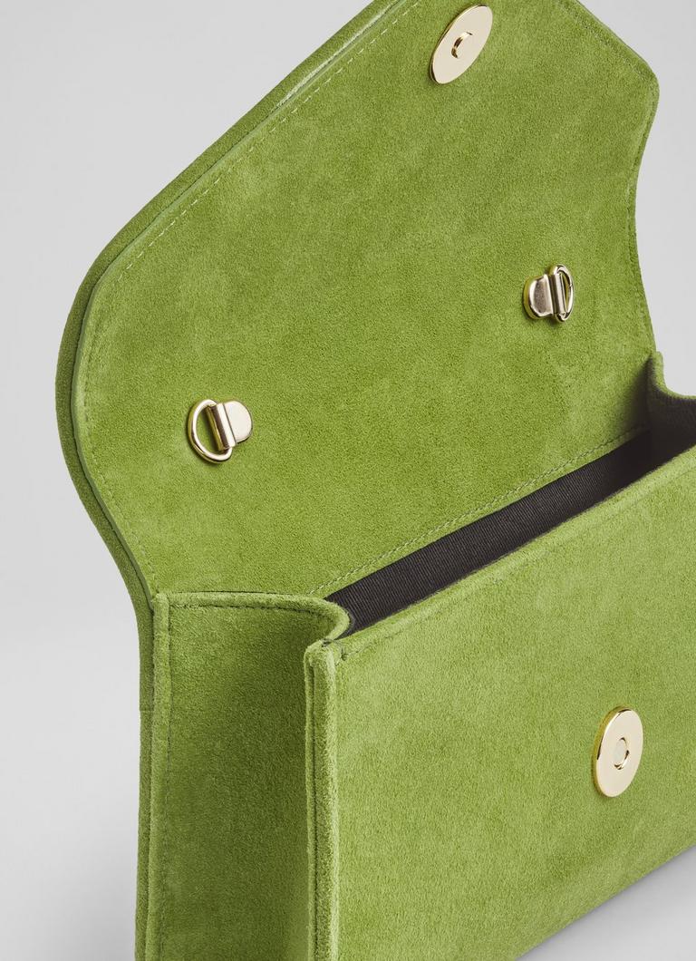 Green suede clutch hotsell