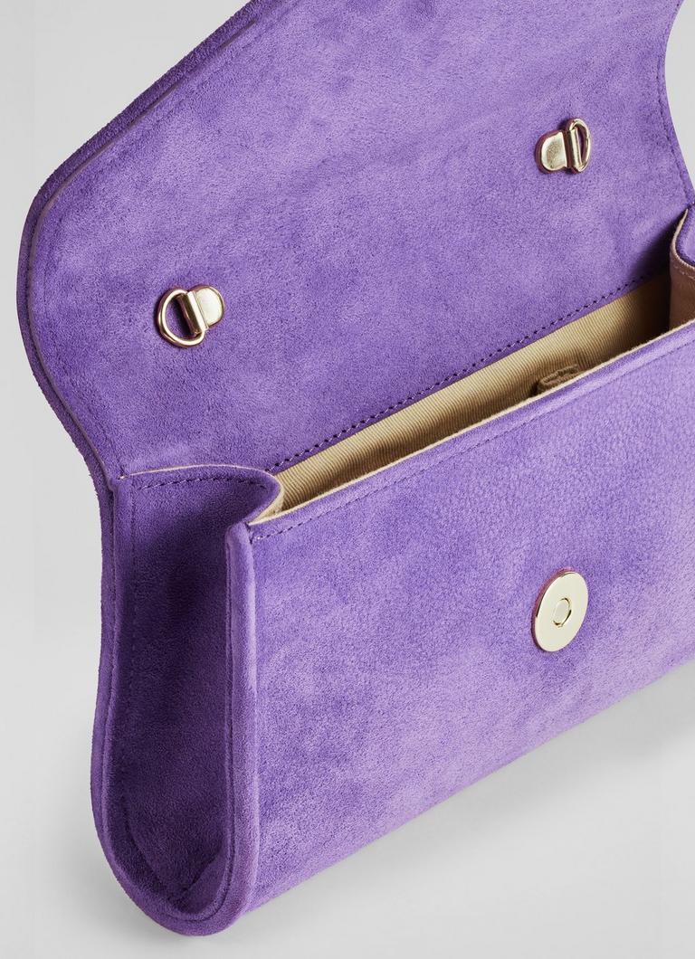 Fuschia suede sales clutch bag