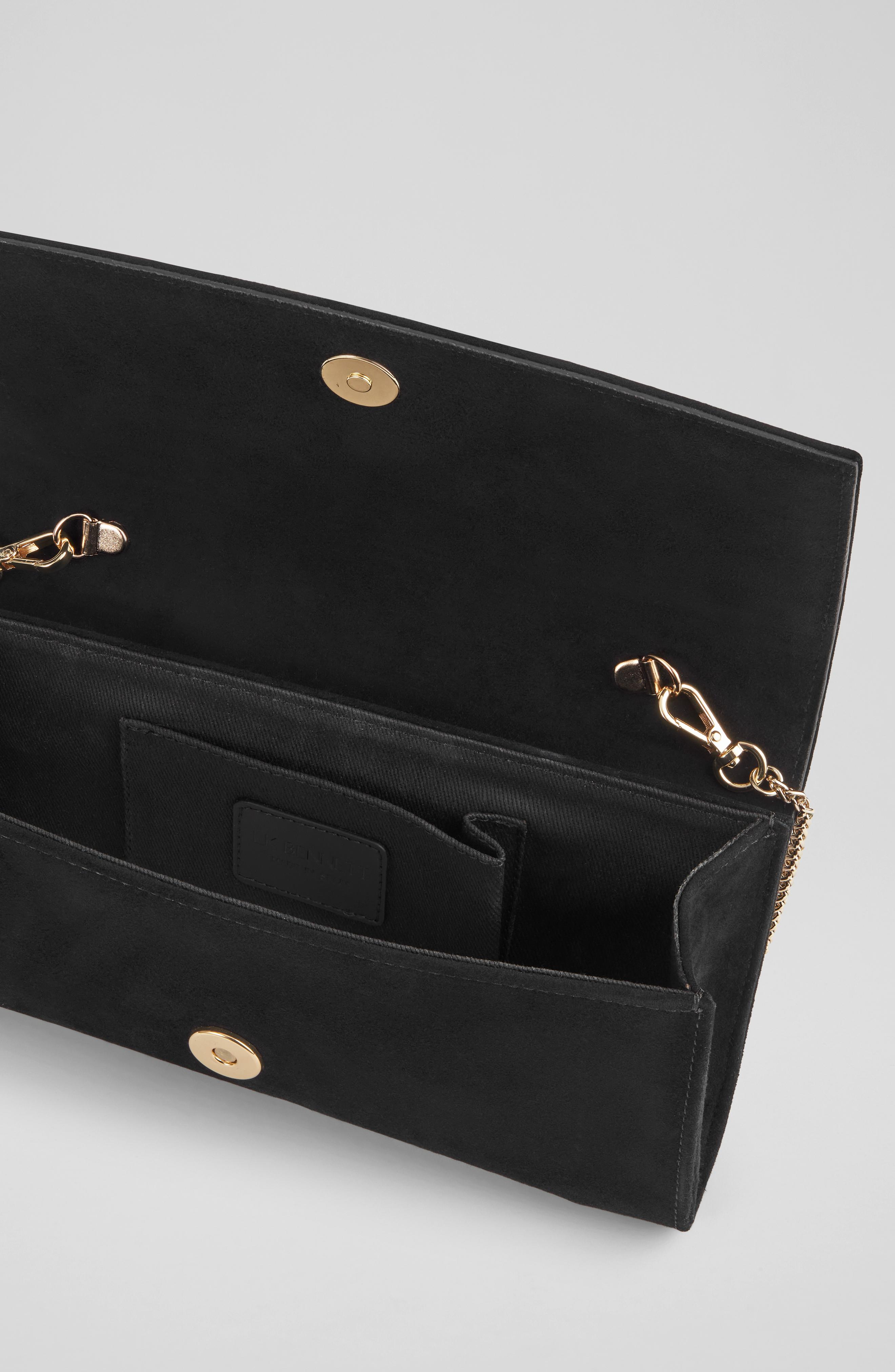 Suede Clutch With Ball Stud Detail | Boohoo UK