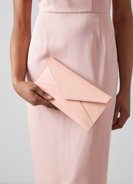 L.K.Bennett Kendall Rose Pink Leather Clutch Bag, Pink