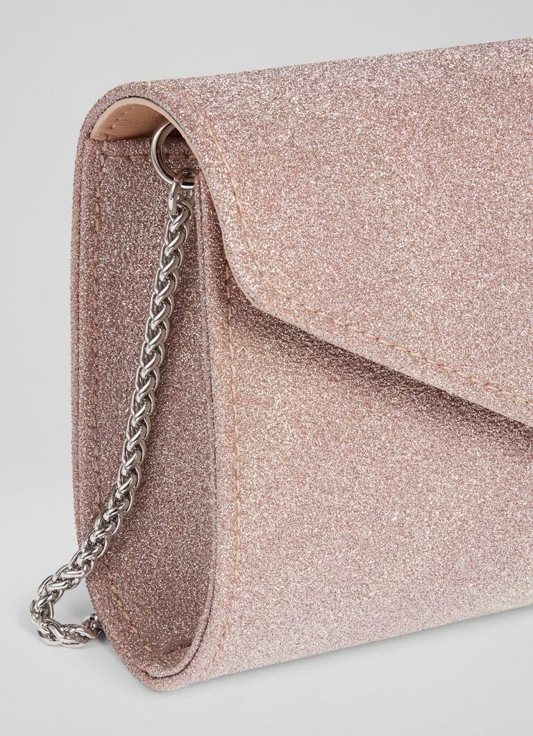 Pink sparkle clutch bag on sale