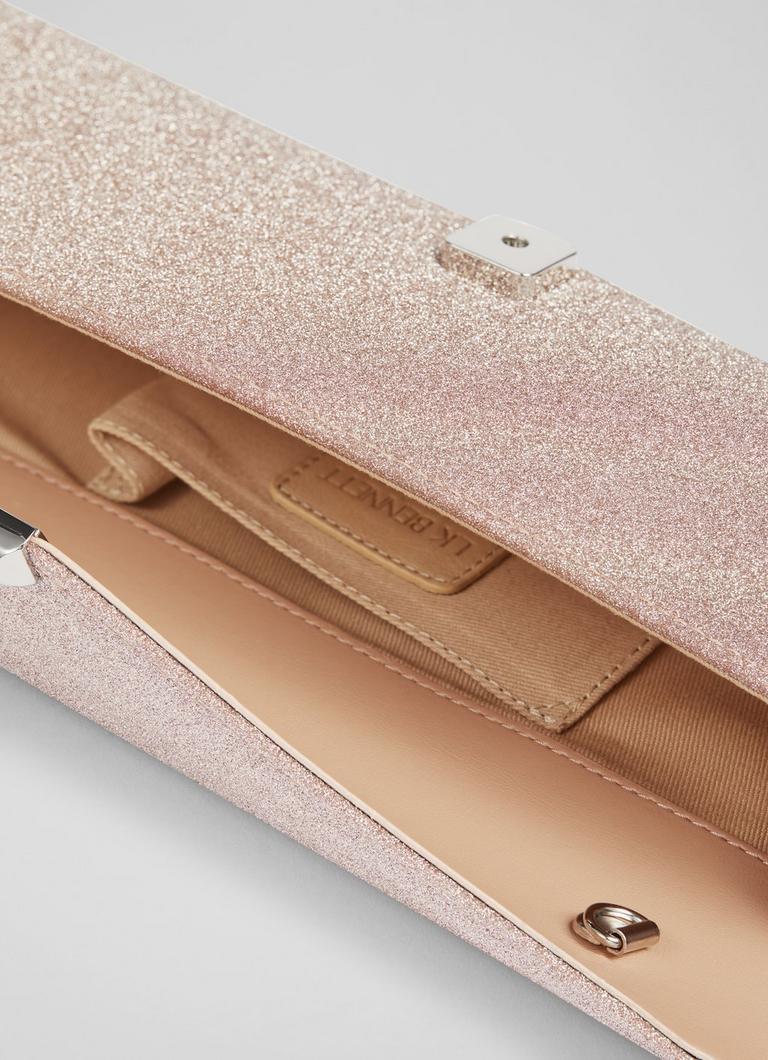 Rose pink top clutch bag