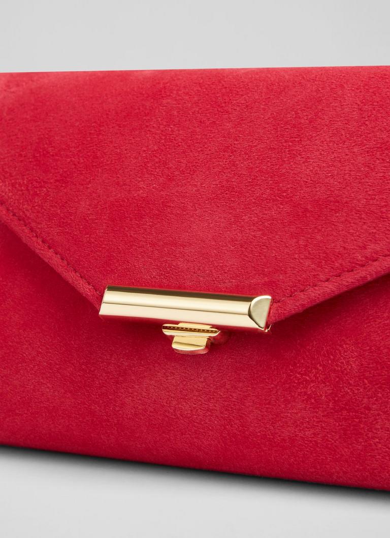 Cerise suede clutch bag sale