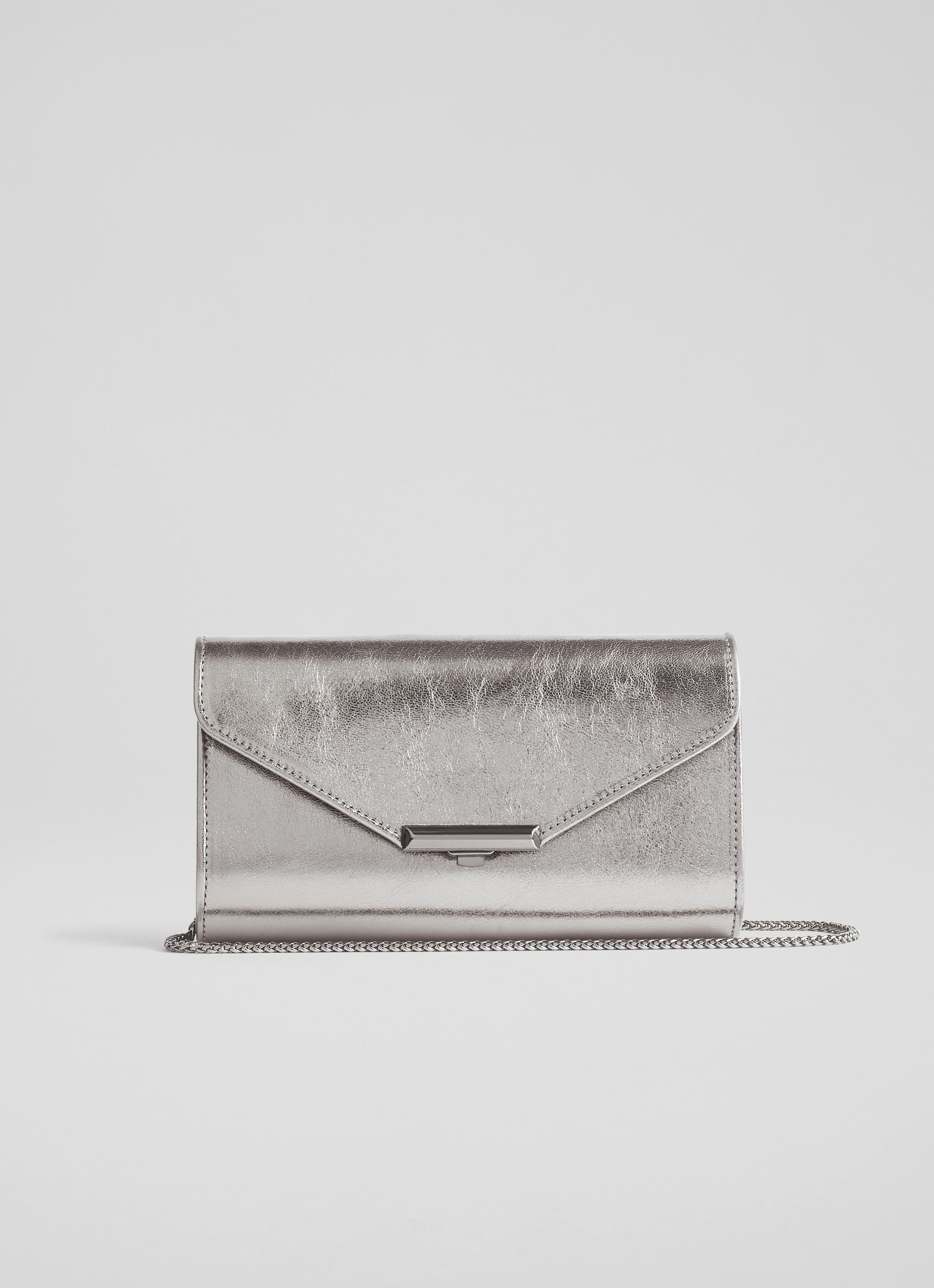 Gunmetal grey clutch store bag