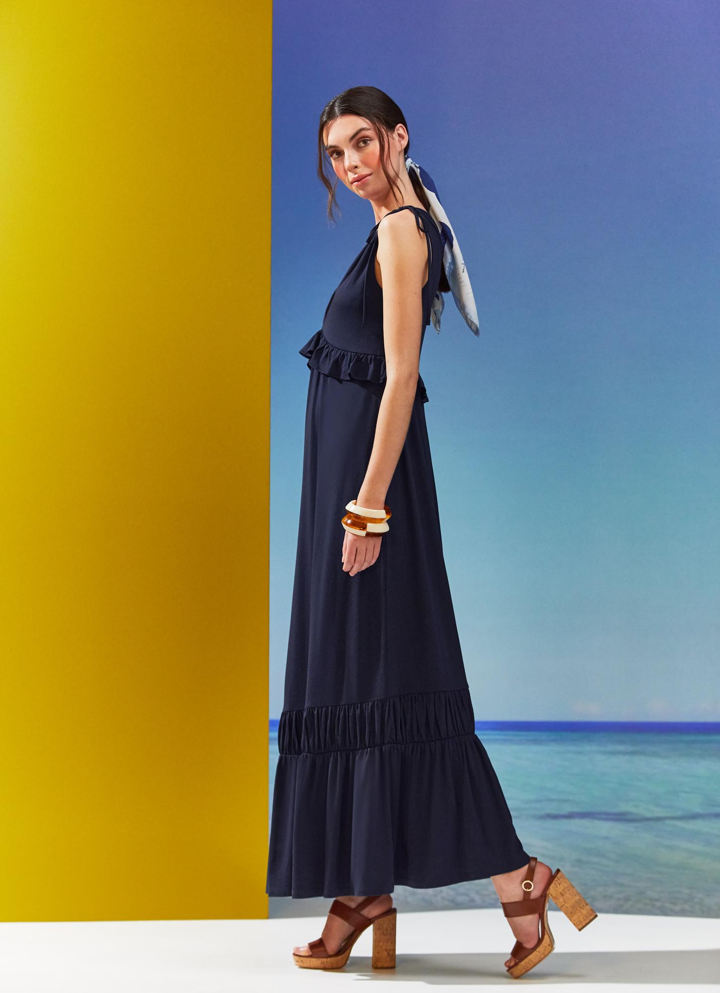 Amelia Navy Cotton-Modal Maxi Dress | The Archive Sale | L.K.Bennett, London