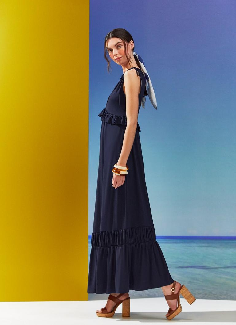 Amelia Navy Cotton-Modal Maxi Dress | The Archive Sale | L.K.Bennett, London Amelia Navy Cotton-Modal Maxi Dress | The Archive Sale | L.K.Bennett, London
