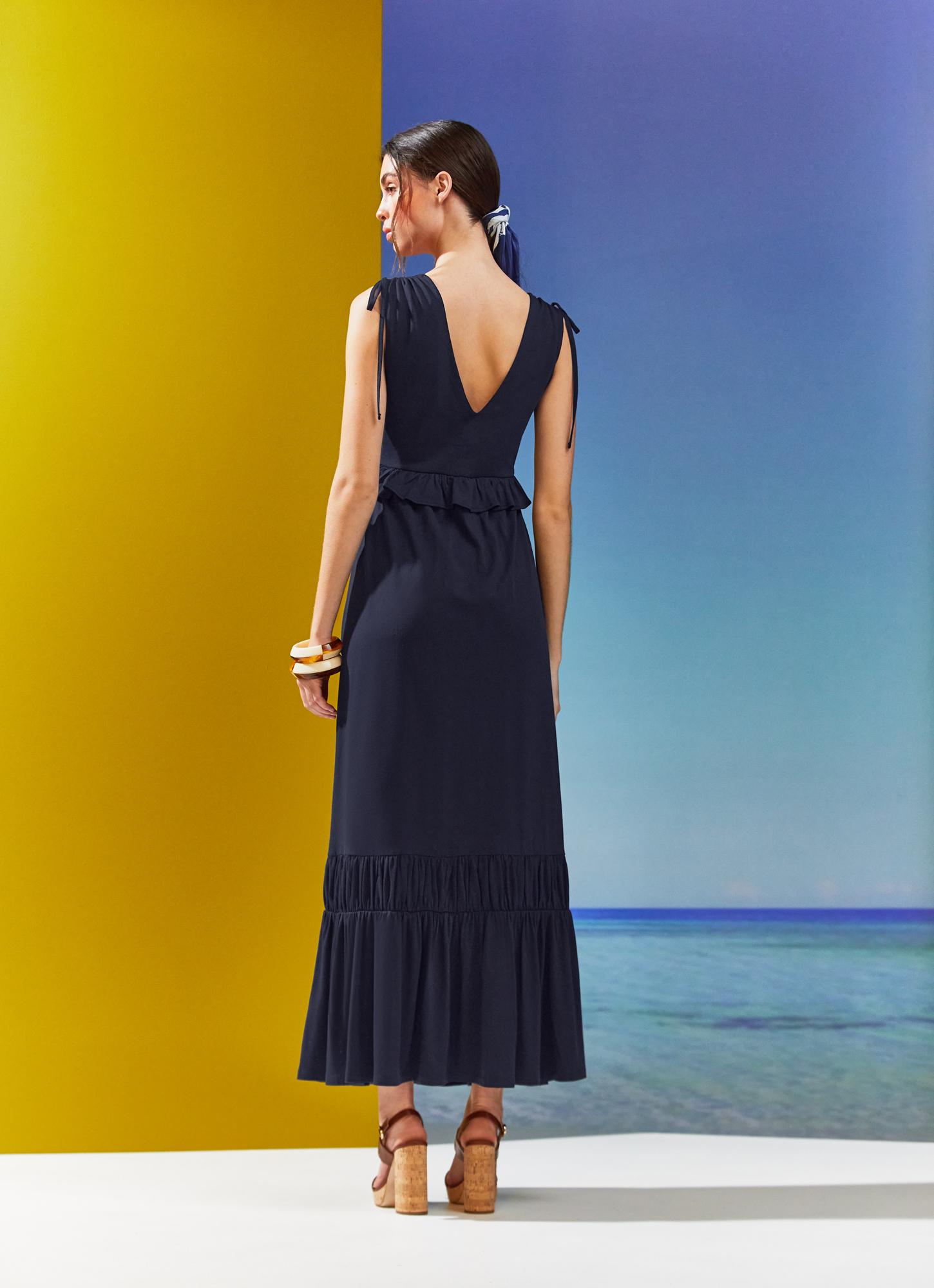 Amelia Navy Cotton-Modal Maxi Dress | The Archive Sale | L.K.Bennett, London