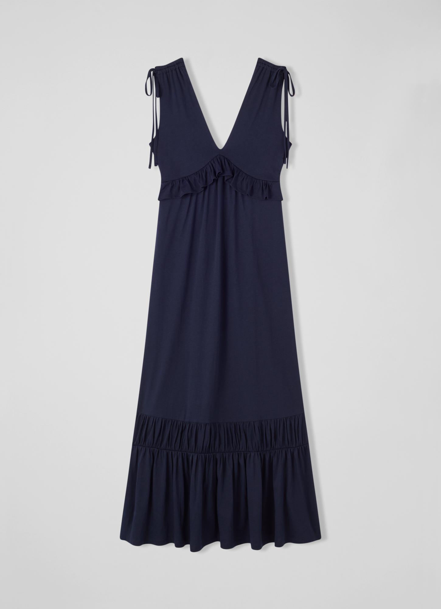 Amelia Navy Cotton-Modal Maxi Dress | The Archive Sale | L.K.Bennett, London