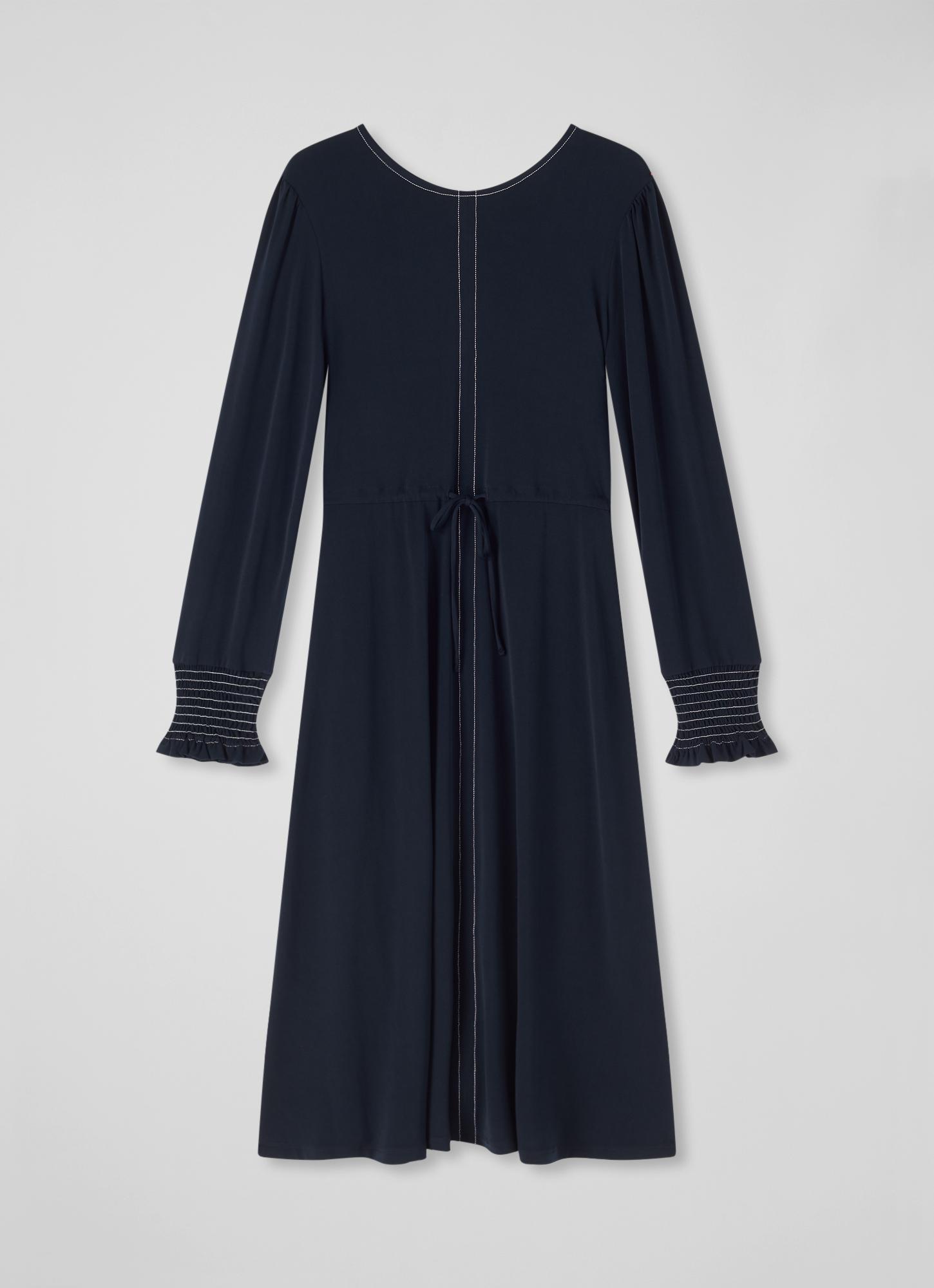 open lace back dress Forest Green Pleated Bodice Long Sleeve Maxi Dress