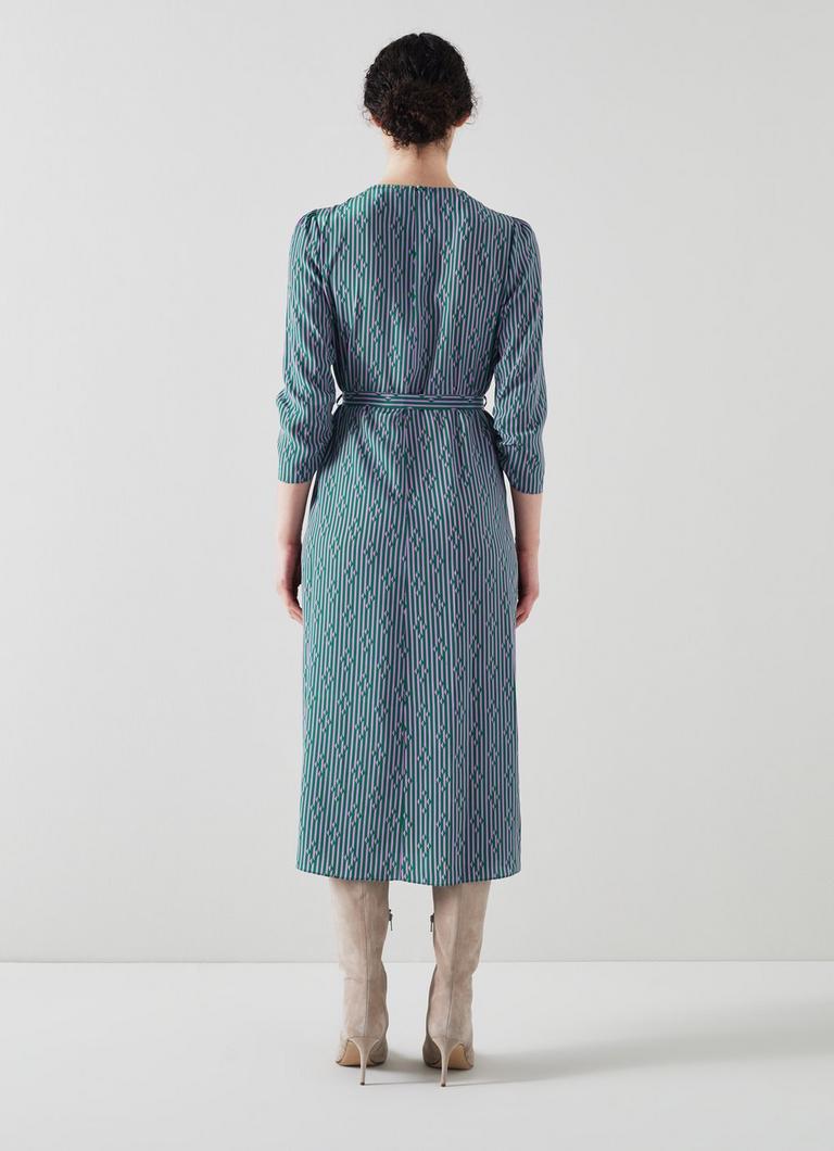 Lk bennett montana sales green silk dress