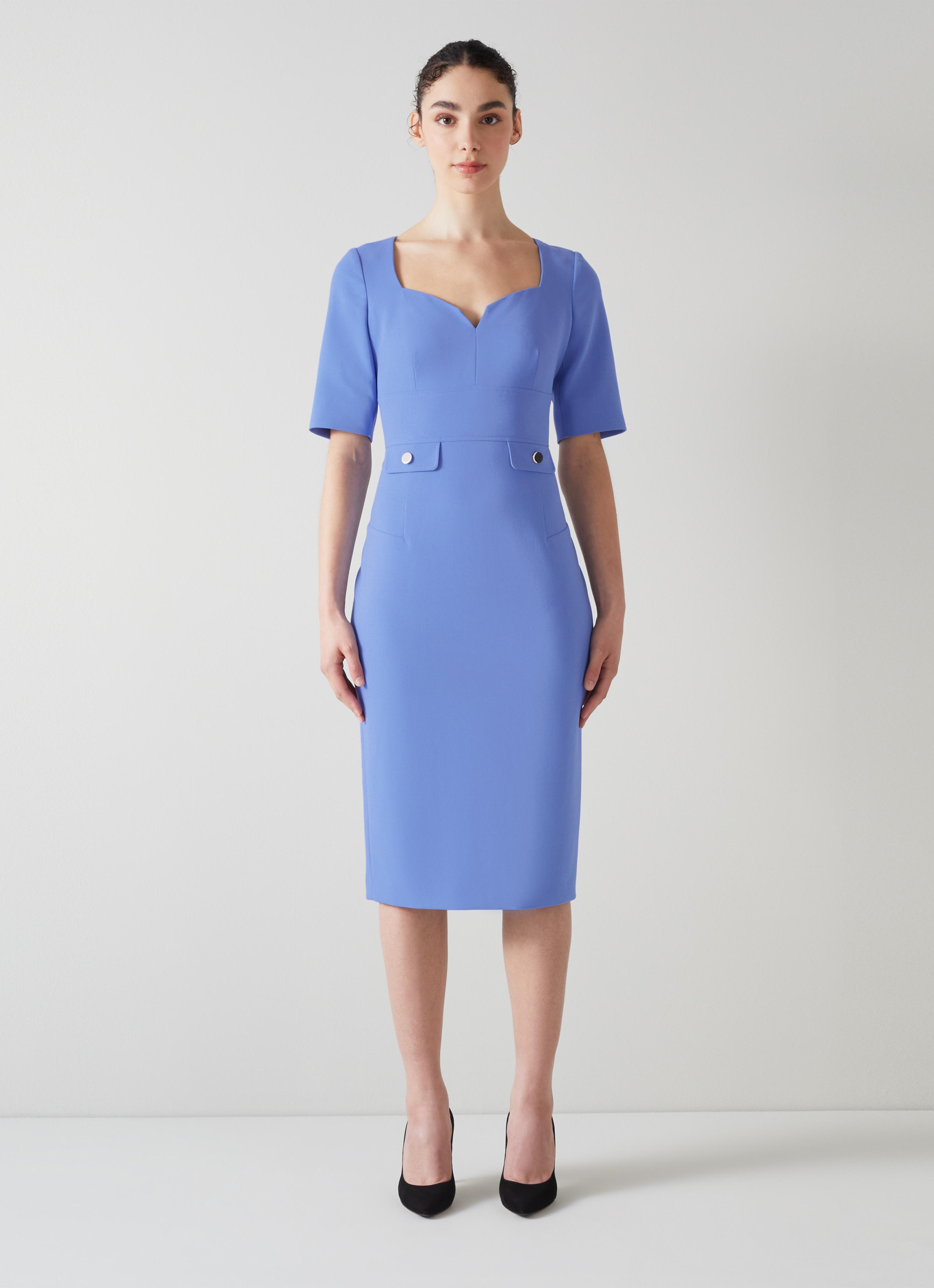 Diana Blue Crepe Shift Dress