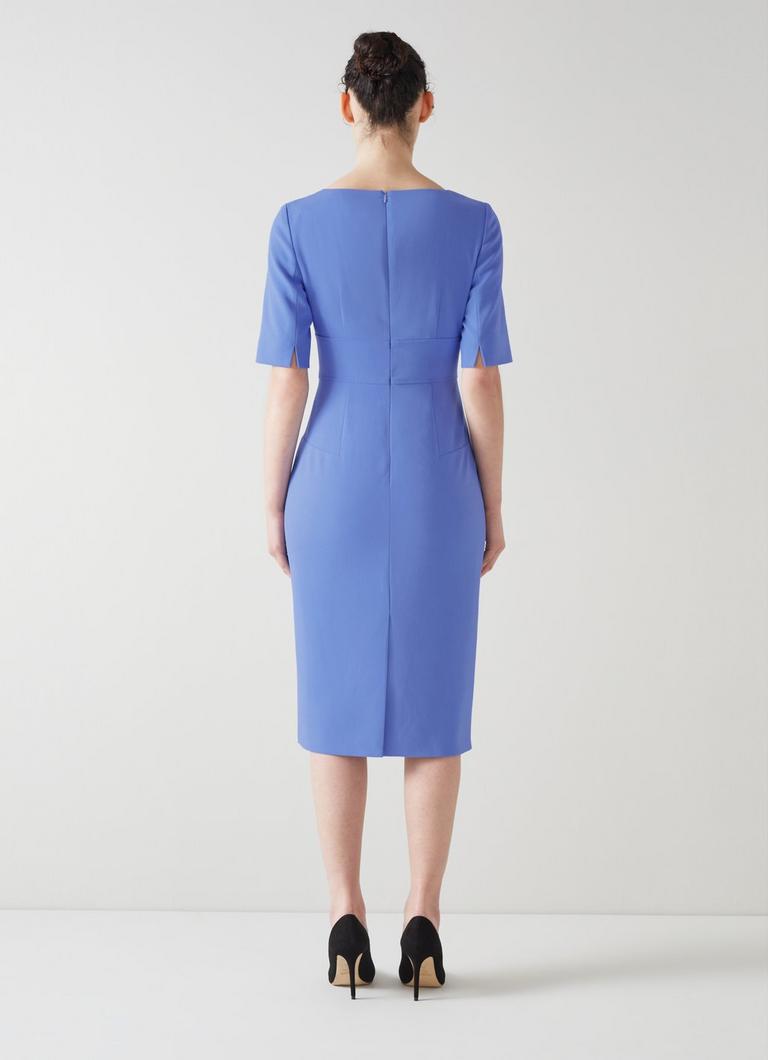 Diana Blue Crepe Shift Dress
