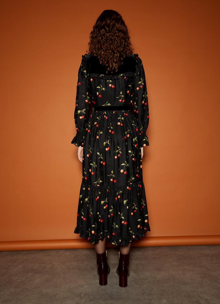 Dita Black and Red Cherry Print Dress | Printed Dresses | L.K.Bennett, London Dita Black and Red Cherry Print Dress | Printed Dresses | L.K.Bennett, London