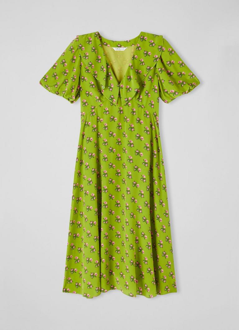 Lk bennett sales green silk dress
