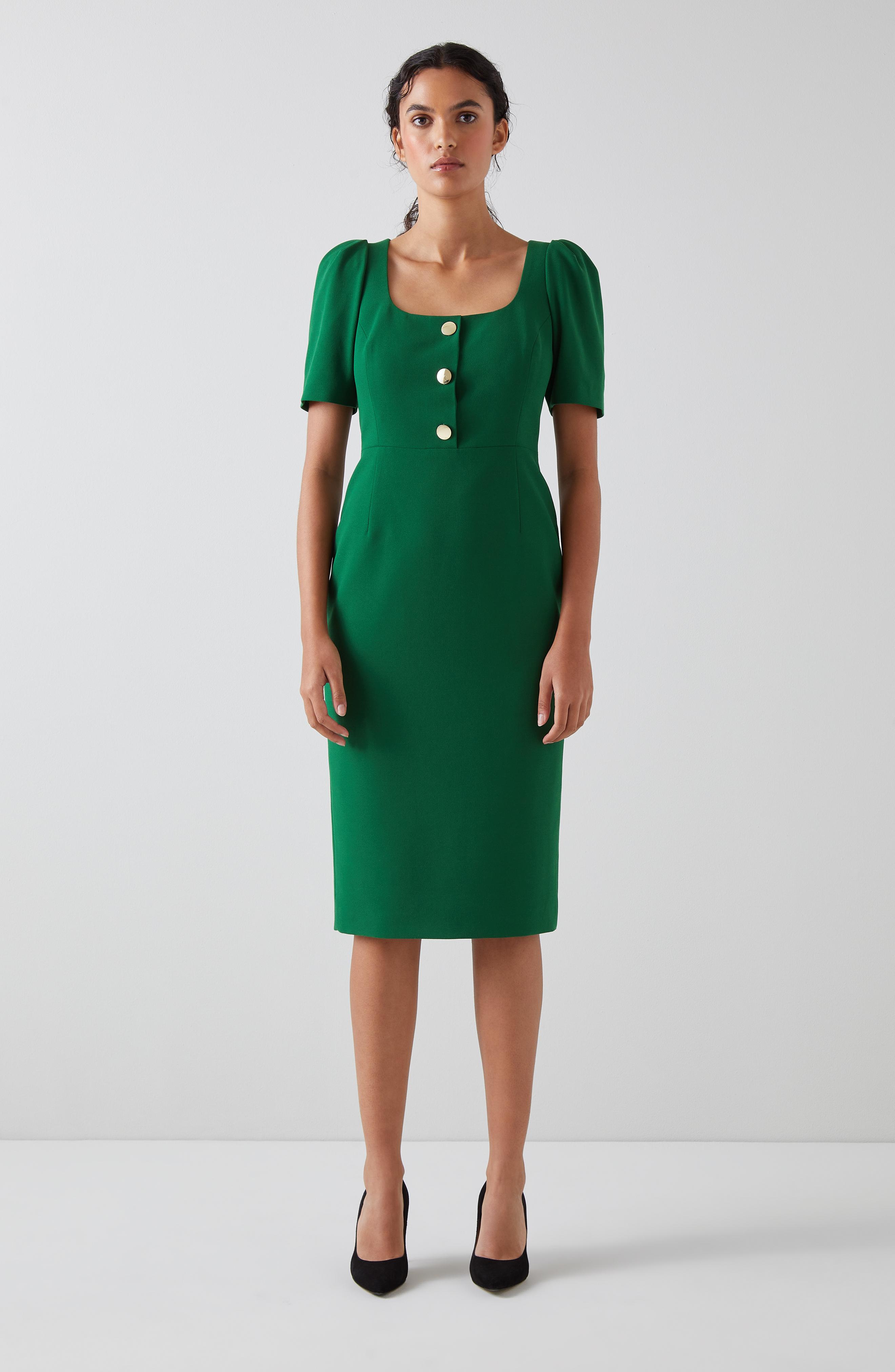 Folly Green Crepe Shift Dress | blackfriday | L.K.Bennett, London