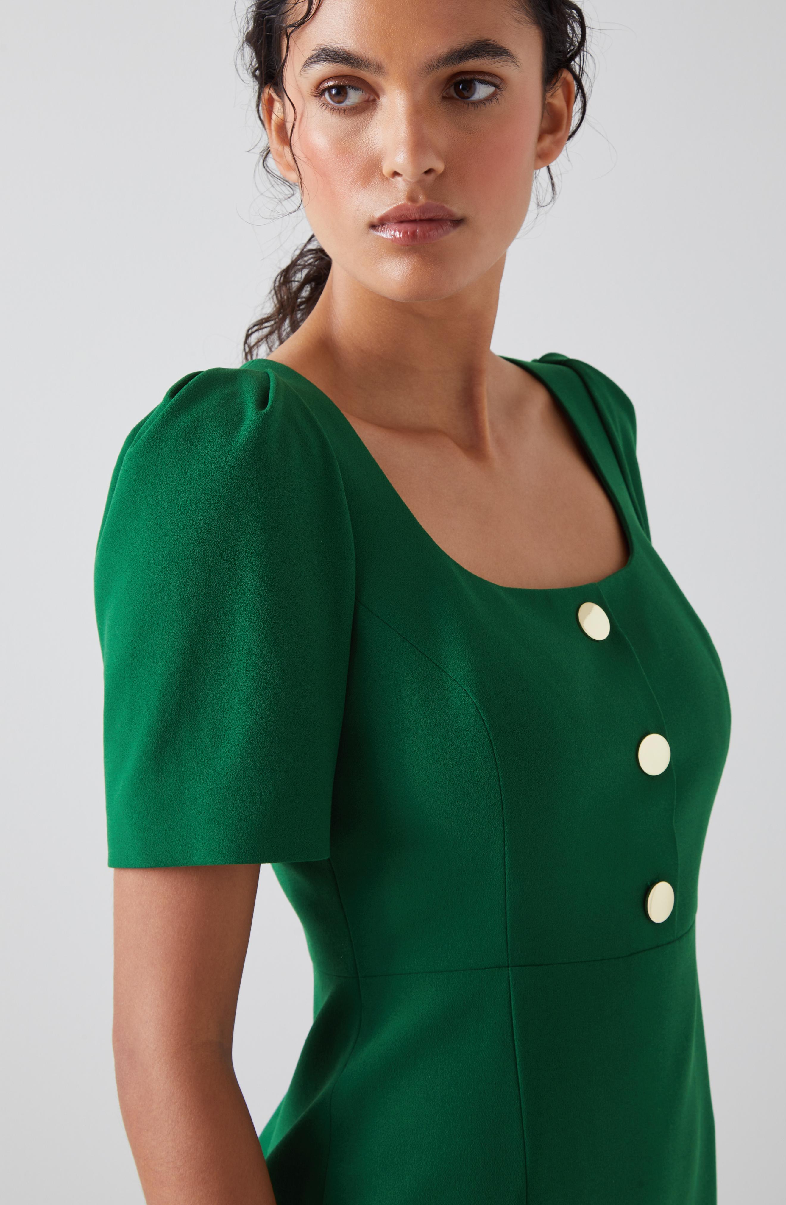 Folly Green Crepe Shift Dress | blackfriday | L.K.Bennett, London