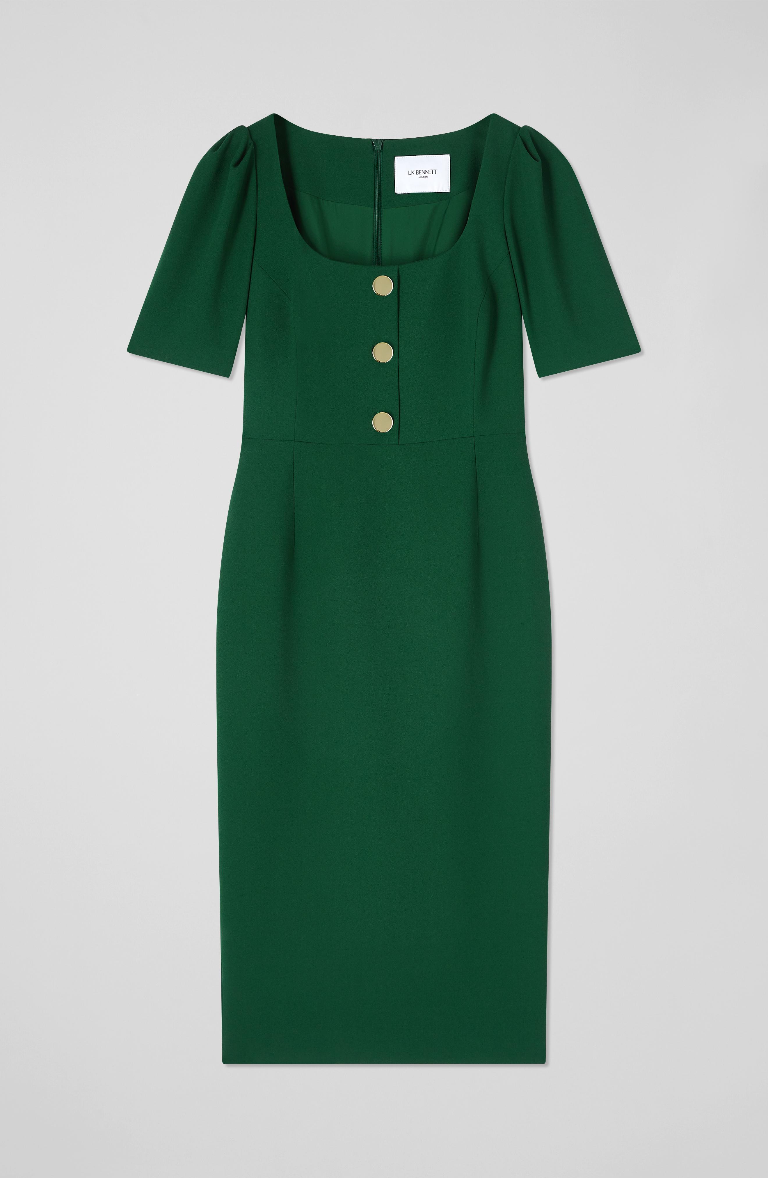 Folly Green Crepe Shift Dress | blackfriday | L.K.Bennett, London