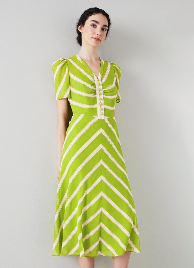 Lk bennett montana sales green silk dress