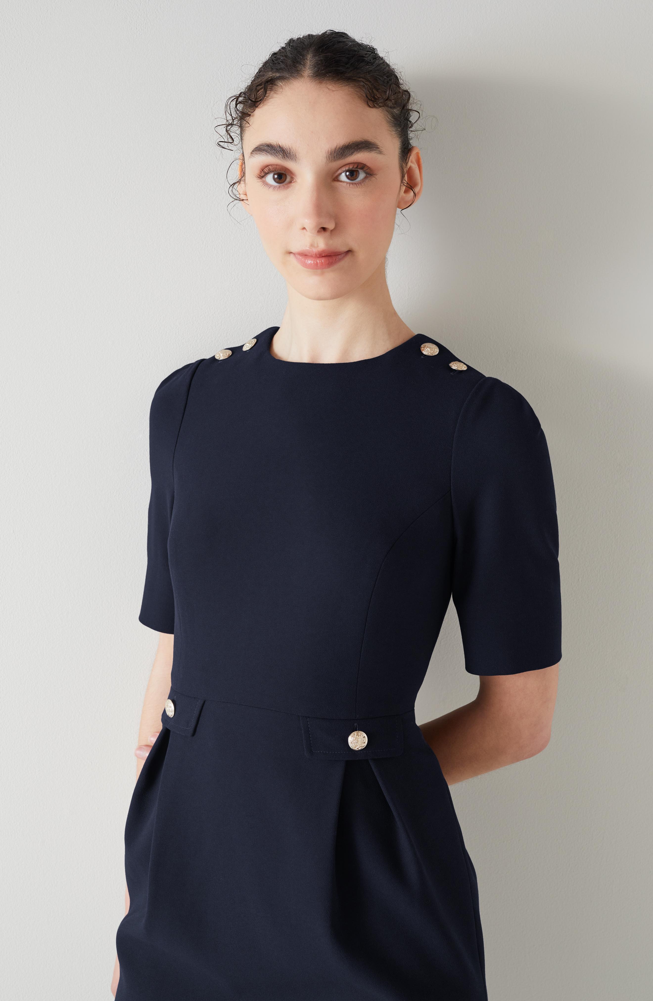 Marjorie Navy Crepe Shift Dress Clothing Sale Collections