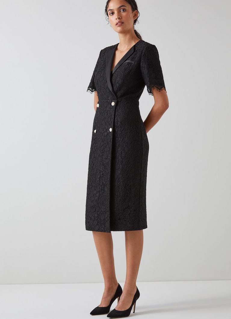 Nathalie Black Lace Tuxedo Dress Bestsellers Collections