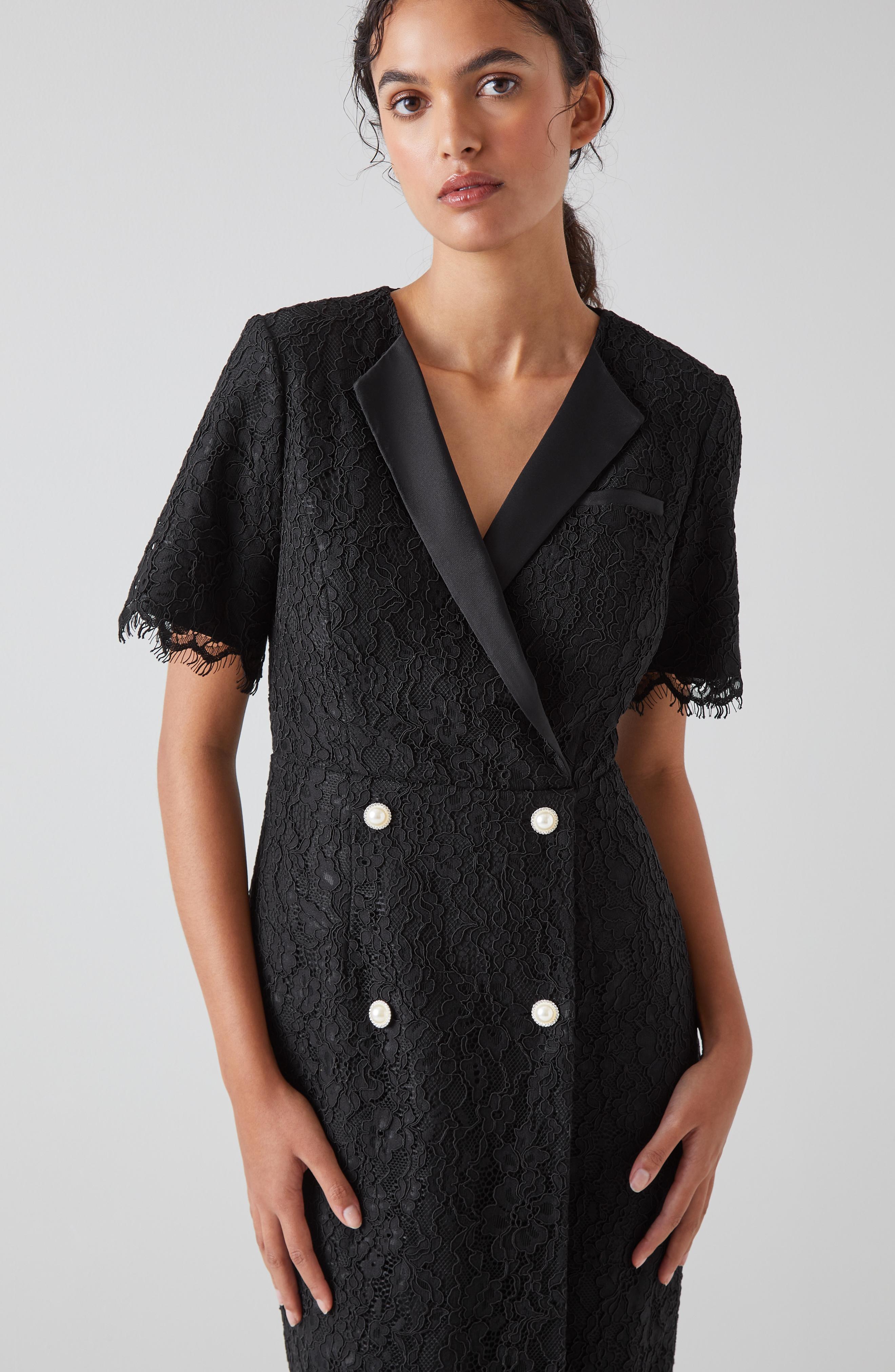 chinese dress ladies S/S 1997 Black Lace Dress with Asymmetrical Hemline main image 1