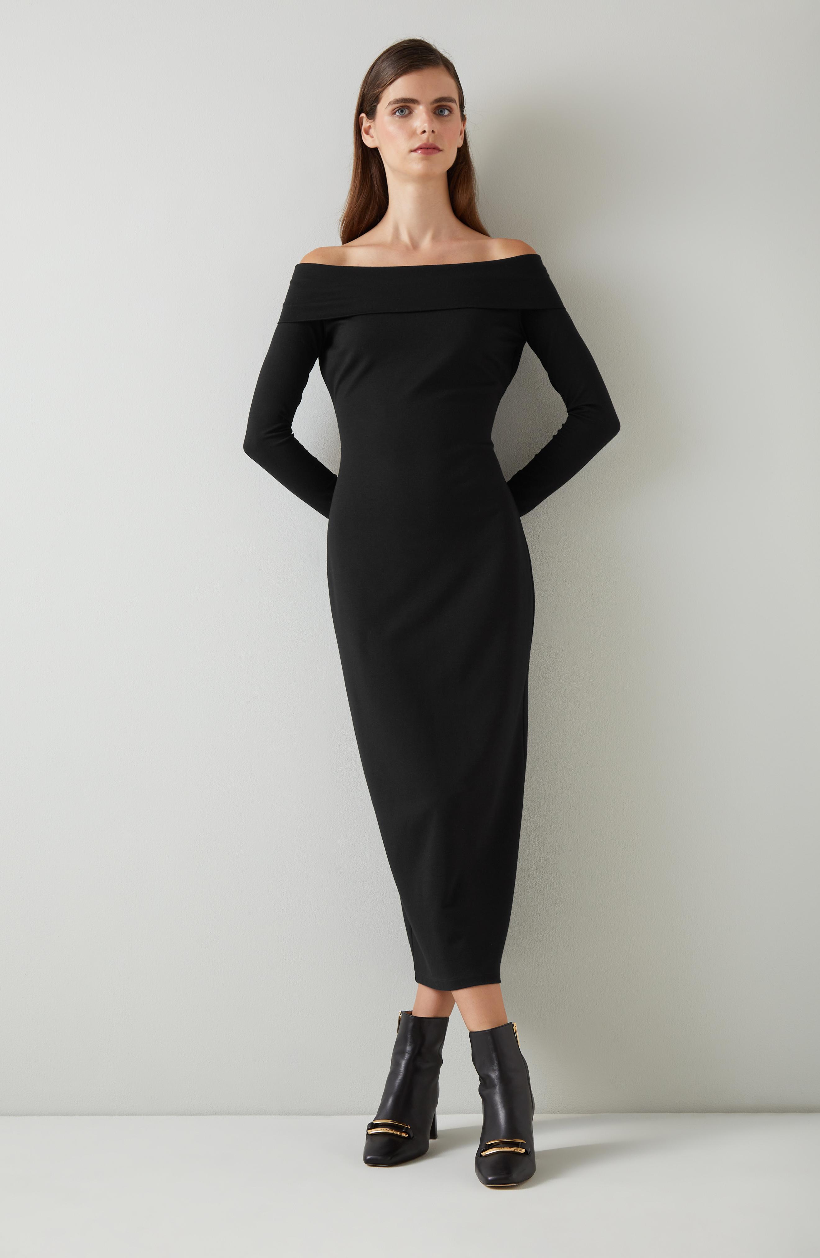 Oda Black Knit Off-The-Shoulder Dress | blackfriday | L.K.Bennett